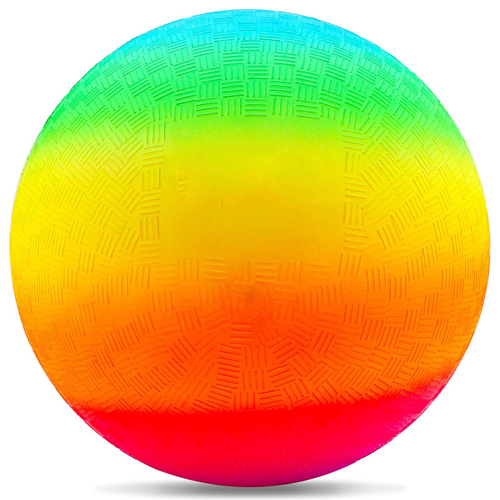 CLTYQ Spielball Bouncy Kickball, Kinder Spielball, Mehrfarbig Regenbogen Ball Kinder, Fußball Softball, Kinderball für Drinnen und Draußen (8,5 Zoll)