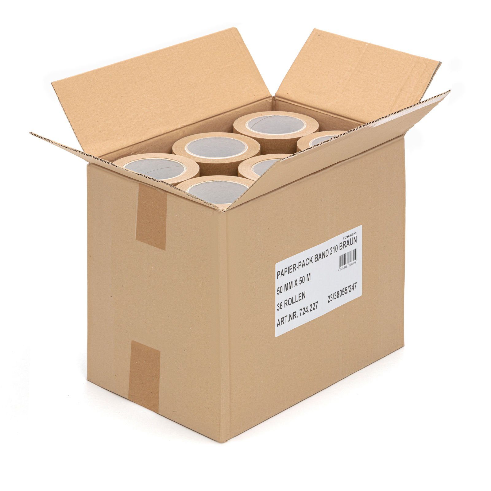 Klebeband KK Kreppband Nassklebeband Verpackungen Rolle) Packband 1-St., (Packung, Papierklebeband umweltfreundlich 1 Braun