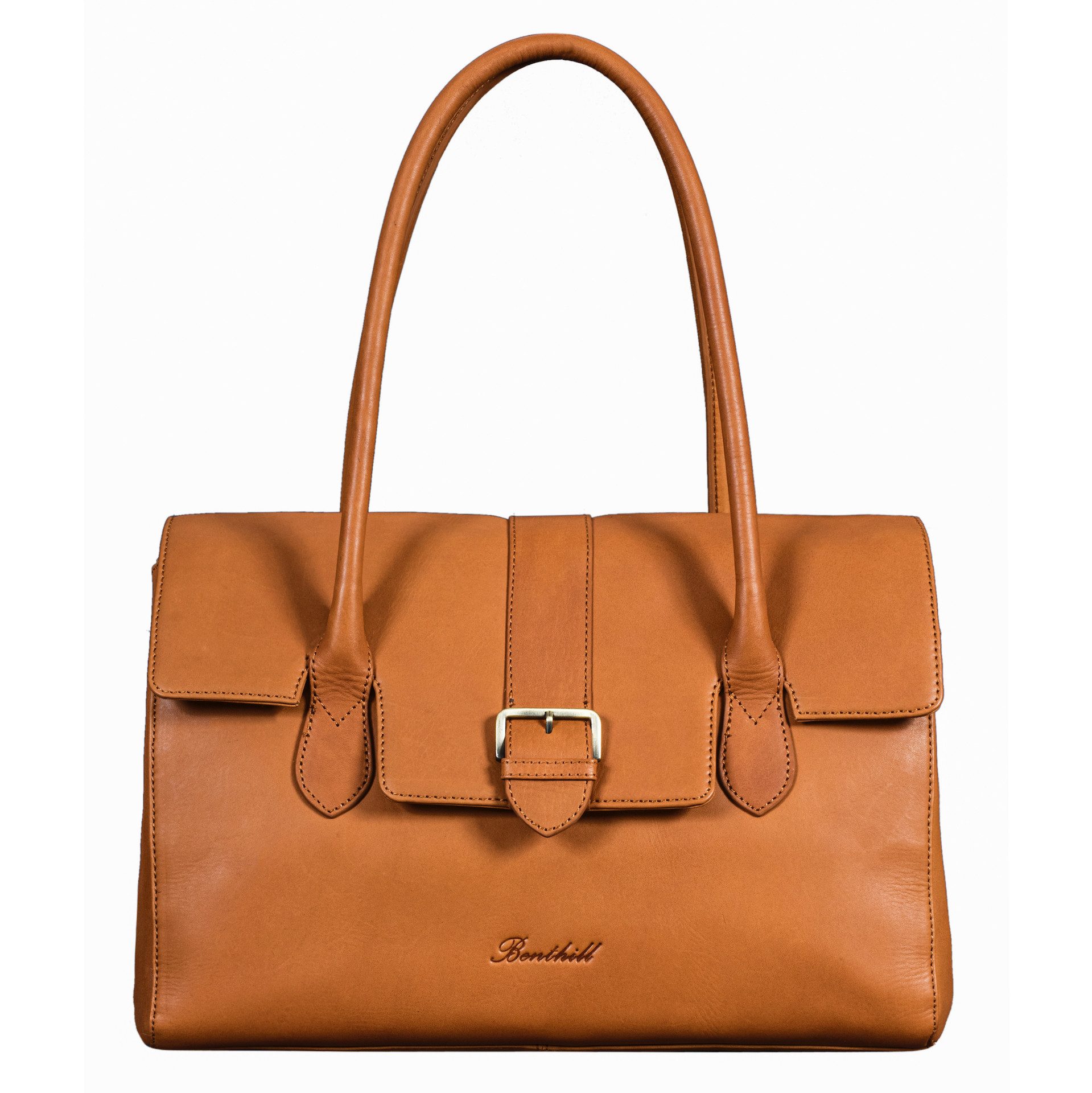 Benthill Henkeltasche Damen Echt Leder Handtasche Henkeltasche Vintage Bag Schultertasche, Reißverschlussfach