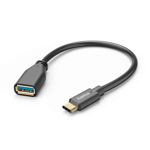 Hama USB Adapterkabel, OTG, USB C Stecker, USB A Buchse, 15 cm, Schwarz USB-Kabel, USB-C, USB Typ A (15 cm)