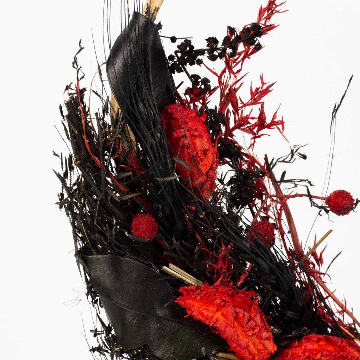 Trockenblume Trockenblumenkranz GALENO auf Ring, rot-schwarz, 36,5 cm, Ø30 cm, artplants, Höhe 36.5 cm