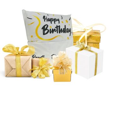 Bada Bing Dekokissen Happy Birthday Kissen mit 3 Taschen originelles Geschenke-Kissen, Lustiges Kissen, Platz für Trinken und Snacks