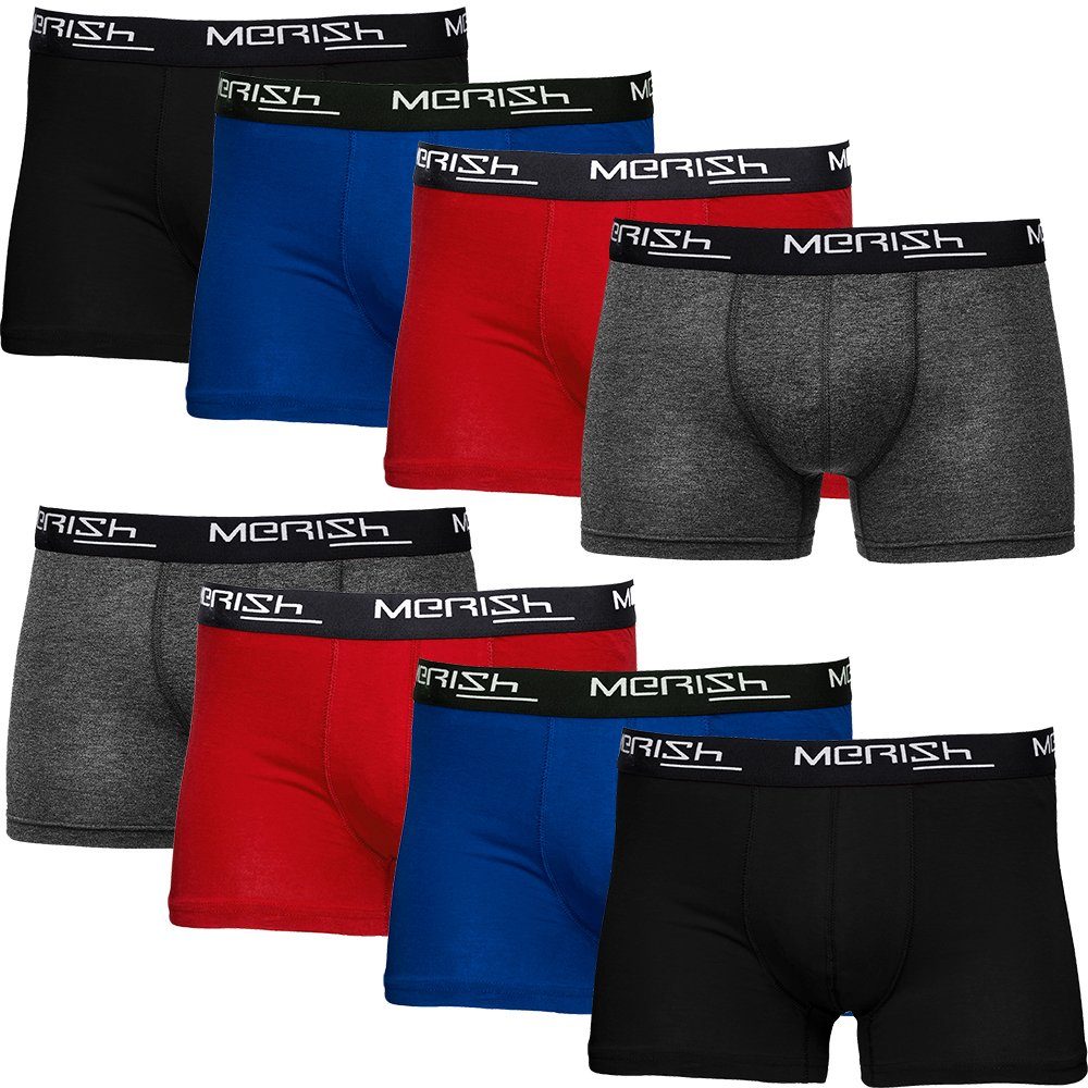 MERISH Boxershorts Herren Männer Unterhosen Baumwolle Premium Qualität perfekte Passform (Vorteilspack, 8er-Pack) S - 7XL 216f-mehrfarbig