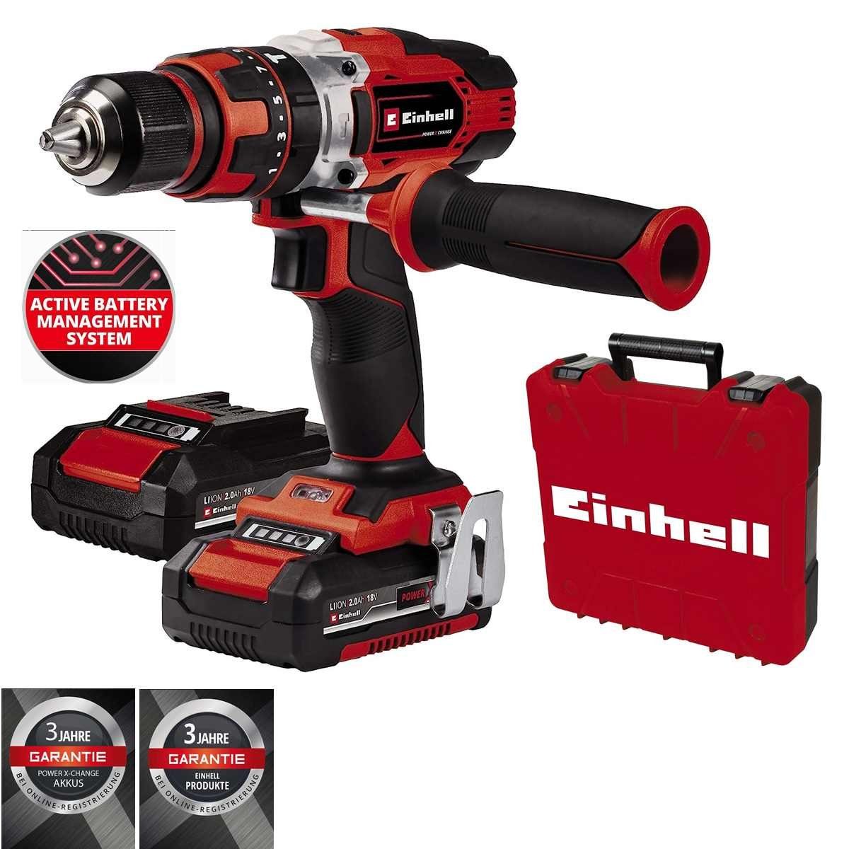 Einhell Akku-Bohrschrauber Einhell Akku-Schlagbohrschrauber TE-CD 18/48 Li-i  Kit Power X-Change