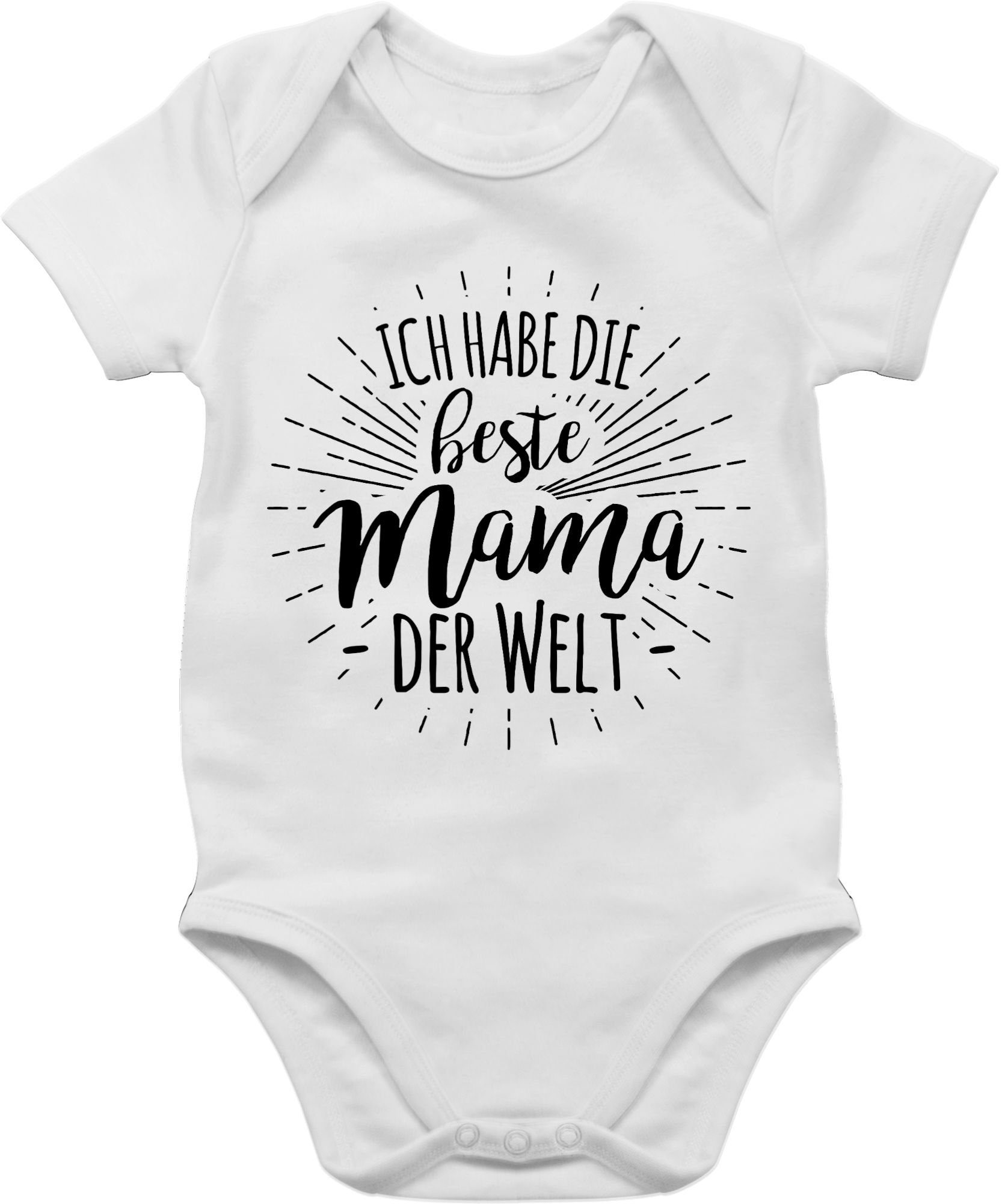 Shirtracer Shirtbody Ich habe die beste Mama der Welt (1-tlg) Muttertagsgeschenk 1 Weiß