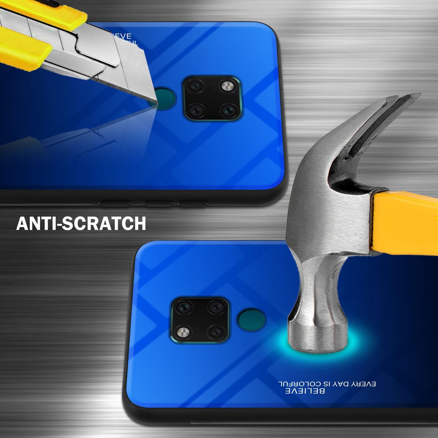 Cadorabo Handyhülle für Huawei MATE 20 Hülle Huawei MATE 20, Robustes Hard Case - Handy Schutzhülle - Hülle - Back Cover Bumper