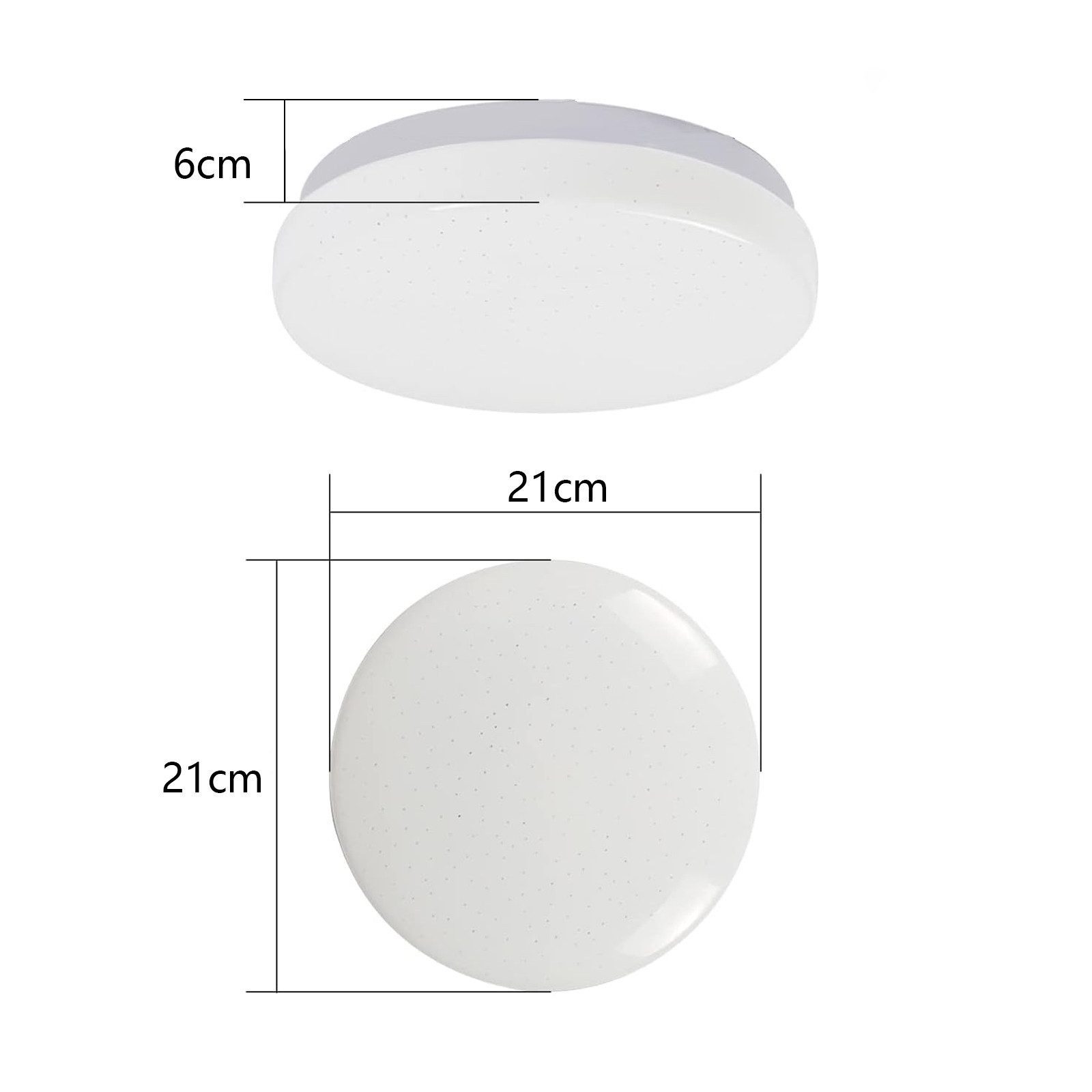 Nettlife LED Deckenleuchte Sterneneffekt Kinderzimmer 15W 21cm Fernbedienung 3000K/4000K Weiß, LED fest integriert