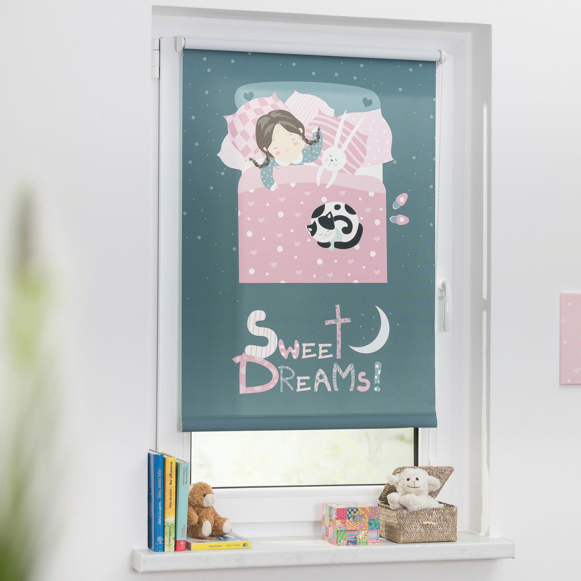 Seitenzugrollo Klemmfix Digital Sweet Dreams, LICHTBLICK günstig online kaufen
