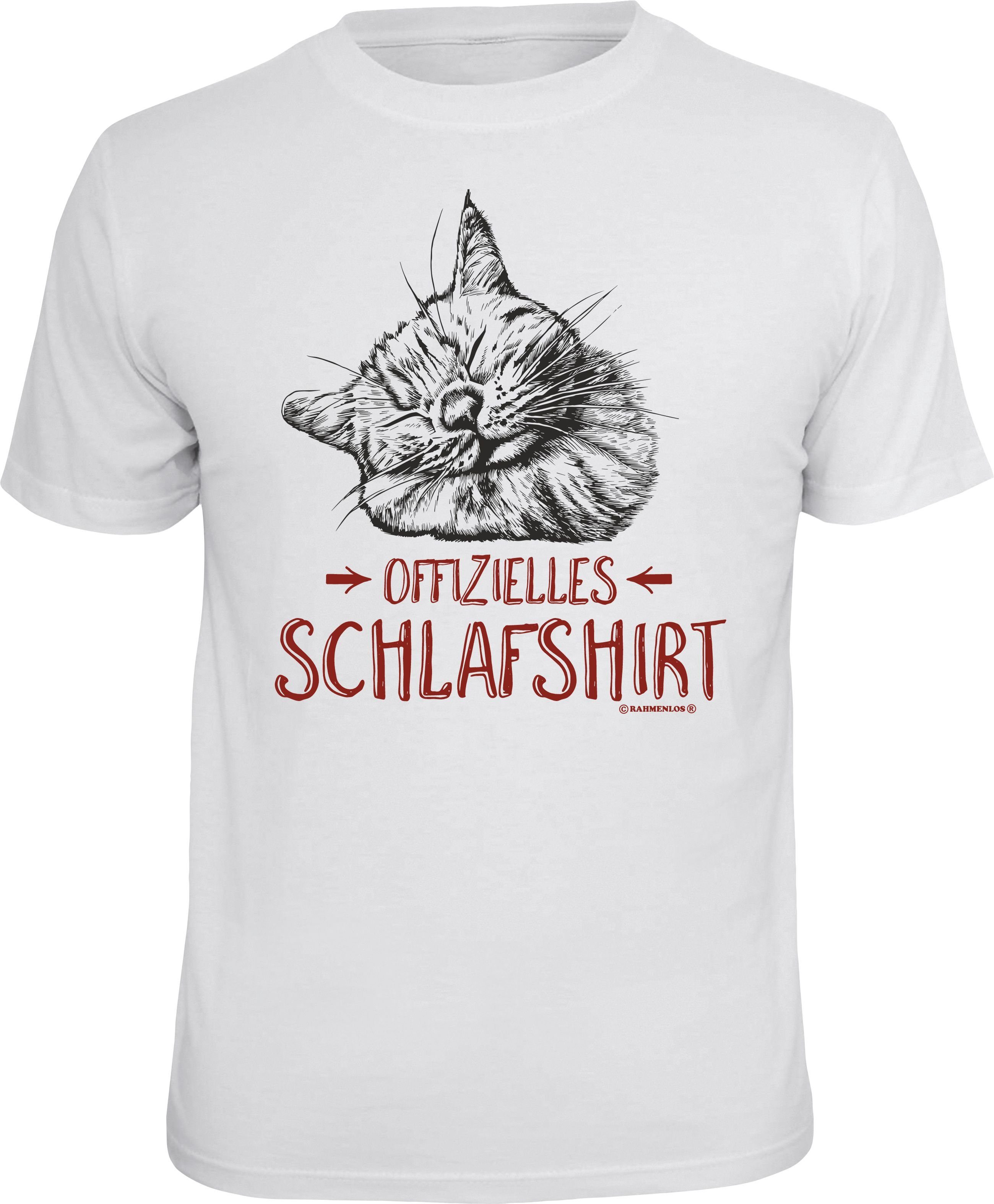 RAHMENLOS® T-Shirt Offizielles Schlafshirt süsse Katze günstig online kaufen