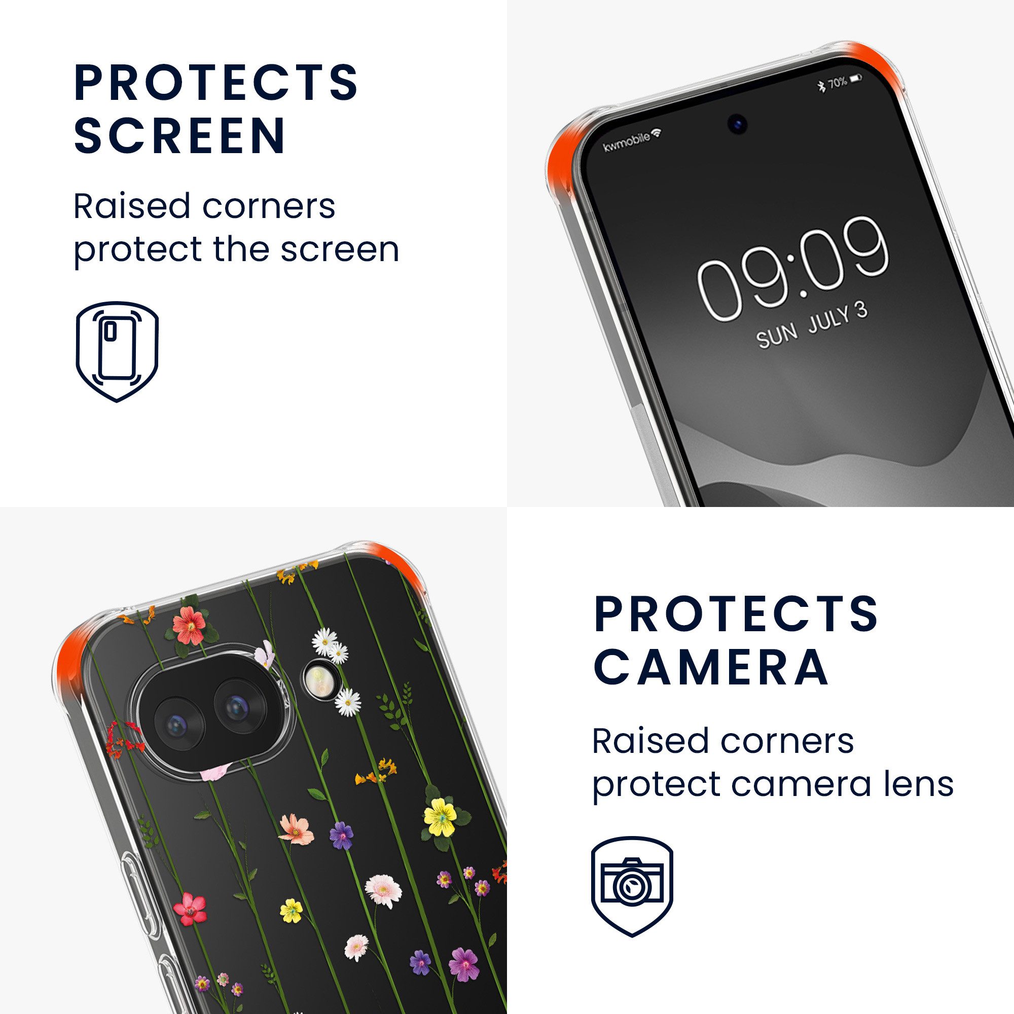 kwmobile Smartphone-Hülle Hülle für Google Pixel 10a, Silikon Handyhülle mit Kette - Handykette Handyband – Bild 3 von 5