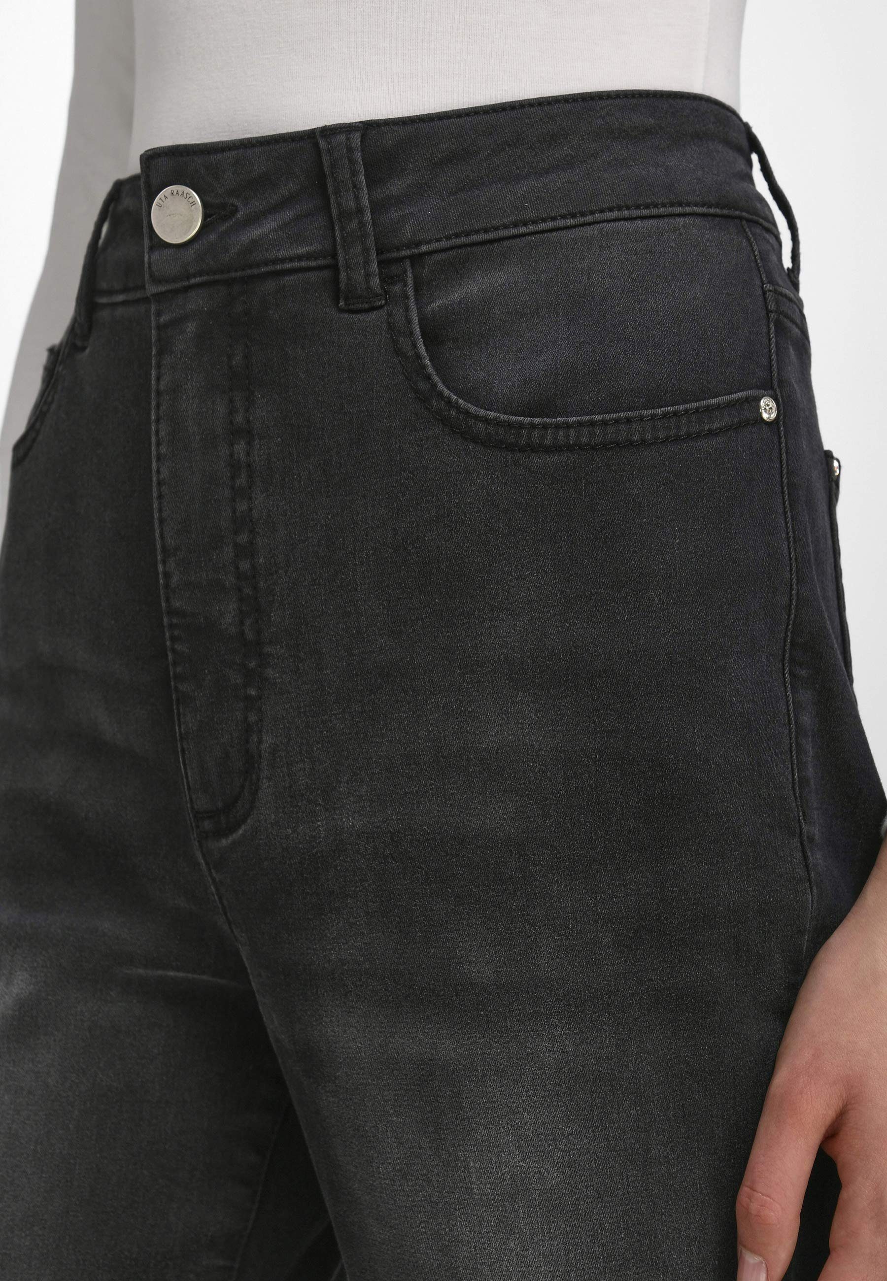 mit Uta Taschen Cotton 5-Pocket-Jeans black_denim Raasch