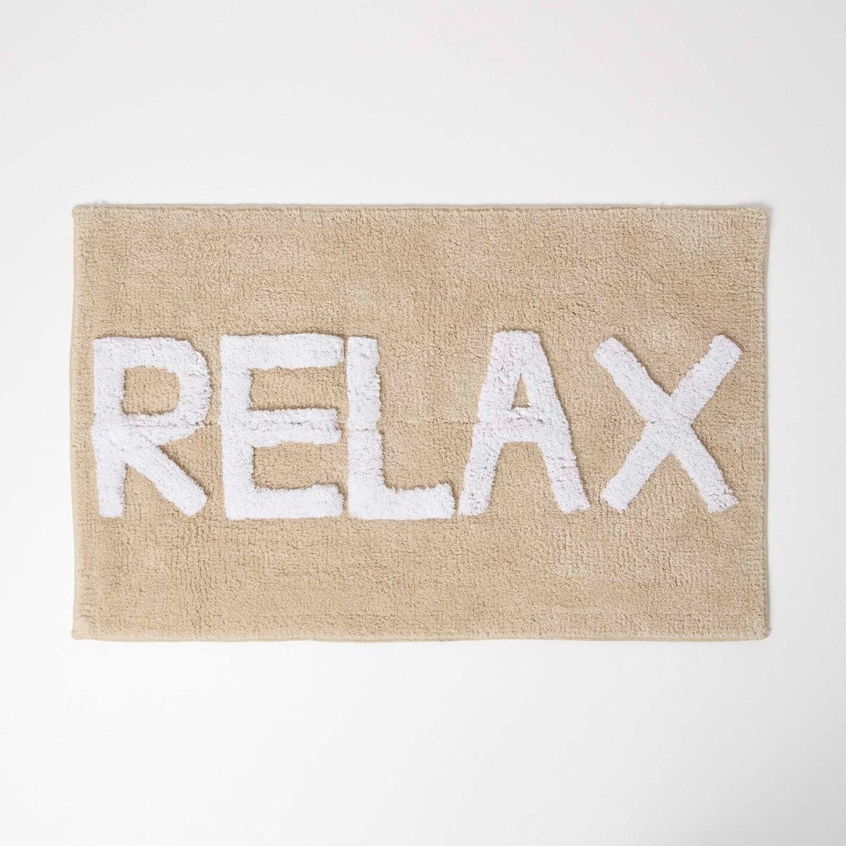 Badematte Relax Badematte beige 50 x 80 cm – Badvorleger aus 100 % Baumwolle