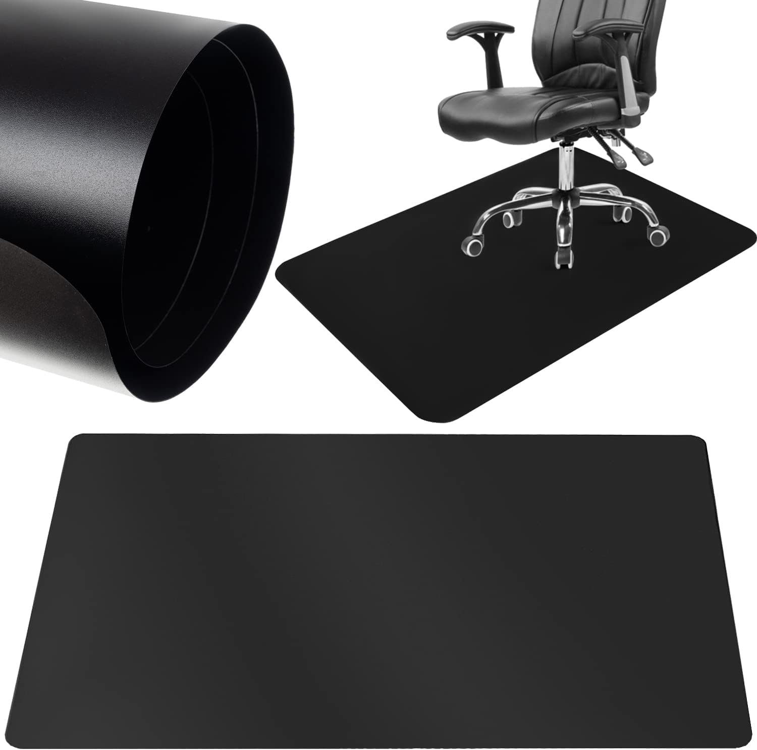 Ruhhy Bodenschutzmatte Universal Bürostuhl Tisch Stuhl Ergometer 100x140x0,05cm Schwarz