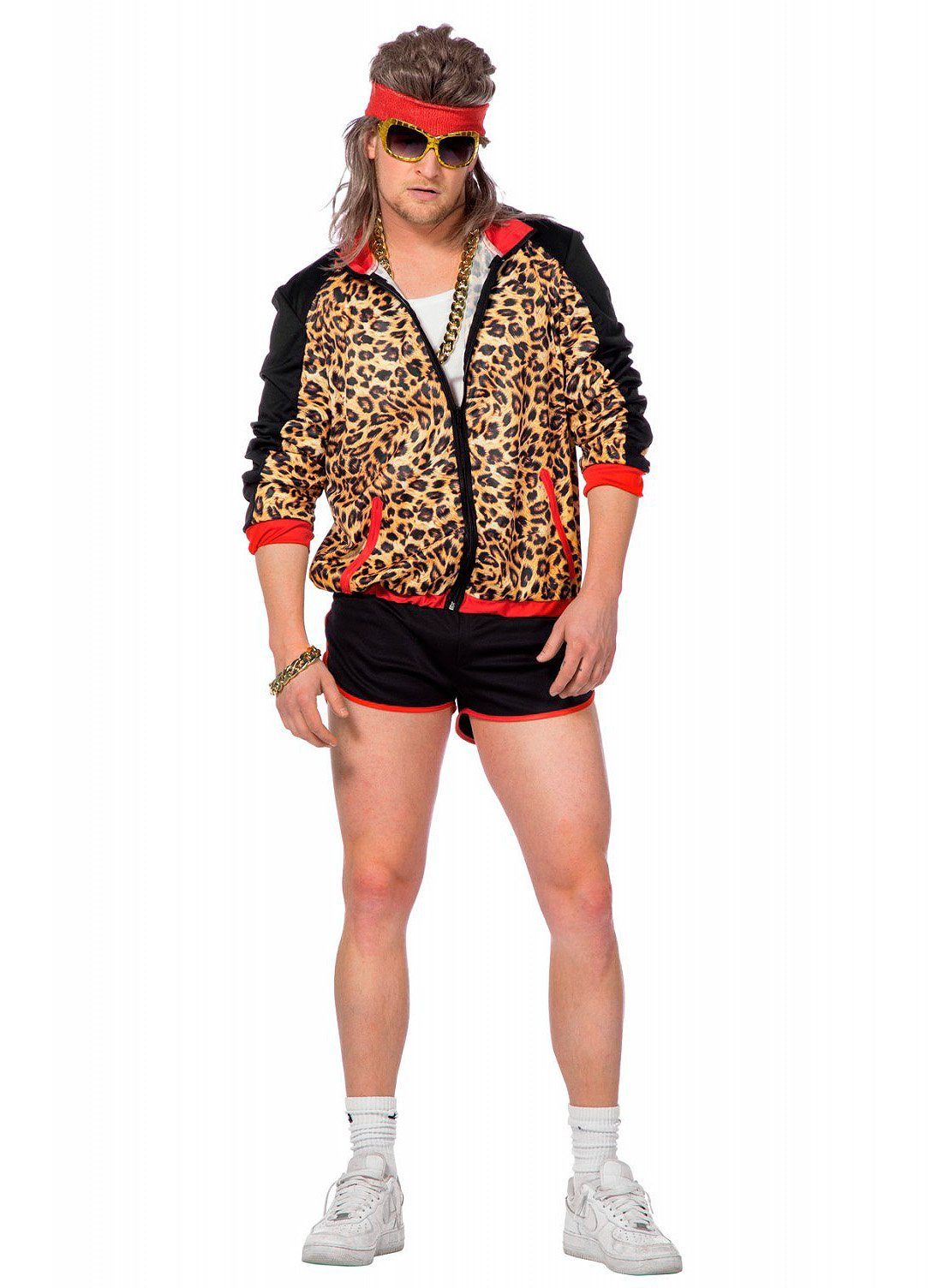 Metamorph Kostüm 80er Leopard Disko Karneval Faschingskostüm Herren, Der fließende Übergang zwischen Workout, 80er Jahre Disco und stilis