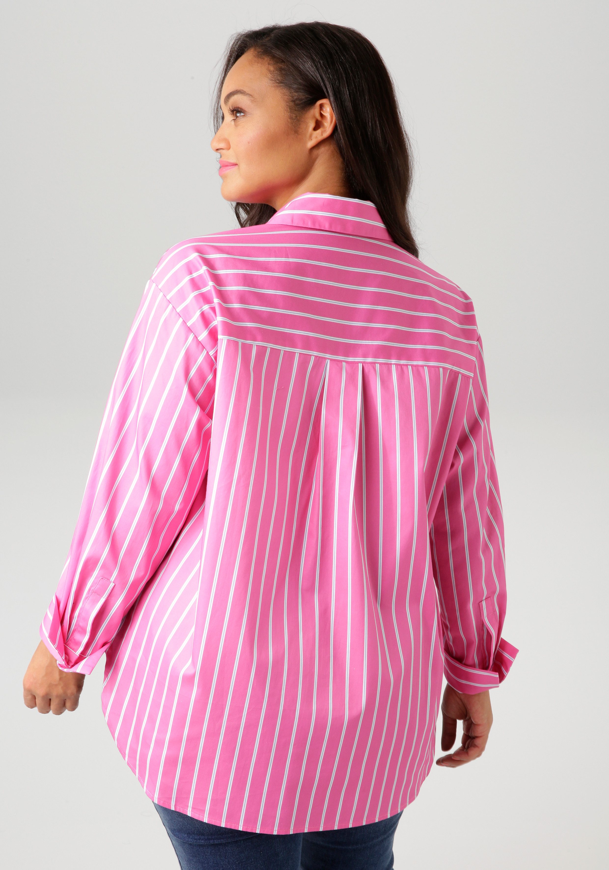 Aniston PLUS Hemdbluse in 2 unterschiedlichen Streifen-Dessins günstig online kaufen