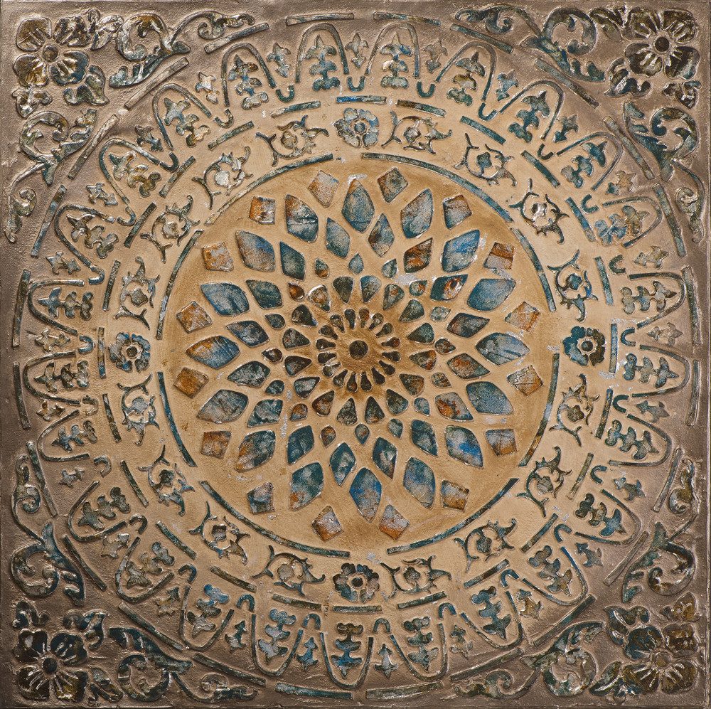 ArtUniverse Gemälde Mandala oriental 100 x 100 cm, Abstrakt