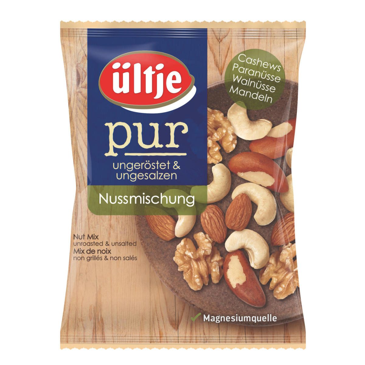 UELTJE Knabberei, Ültje Nussmischung pur ungeröstet und ungesalzen 4fach sortiert 150g