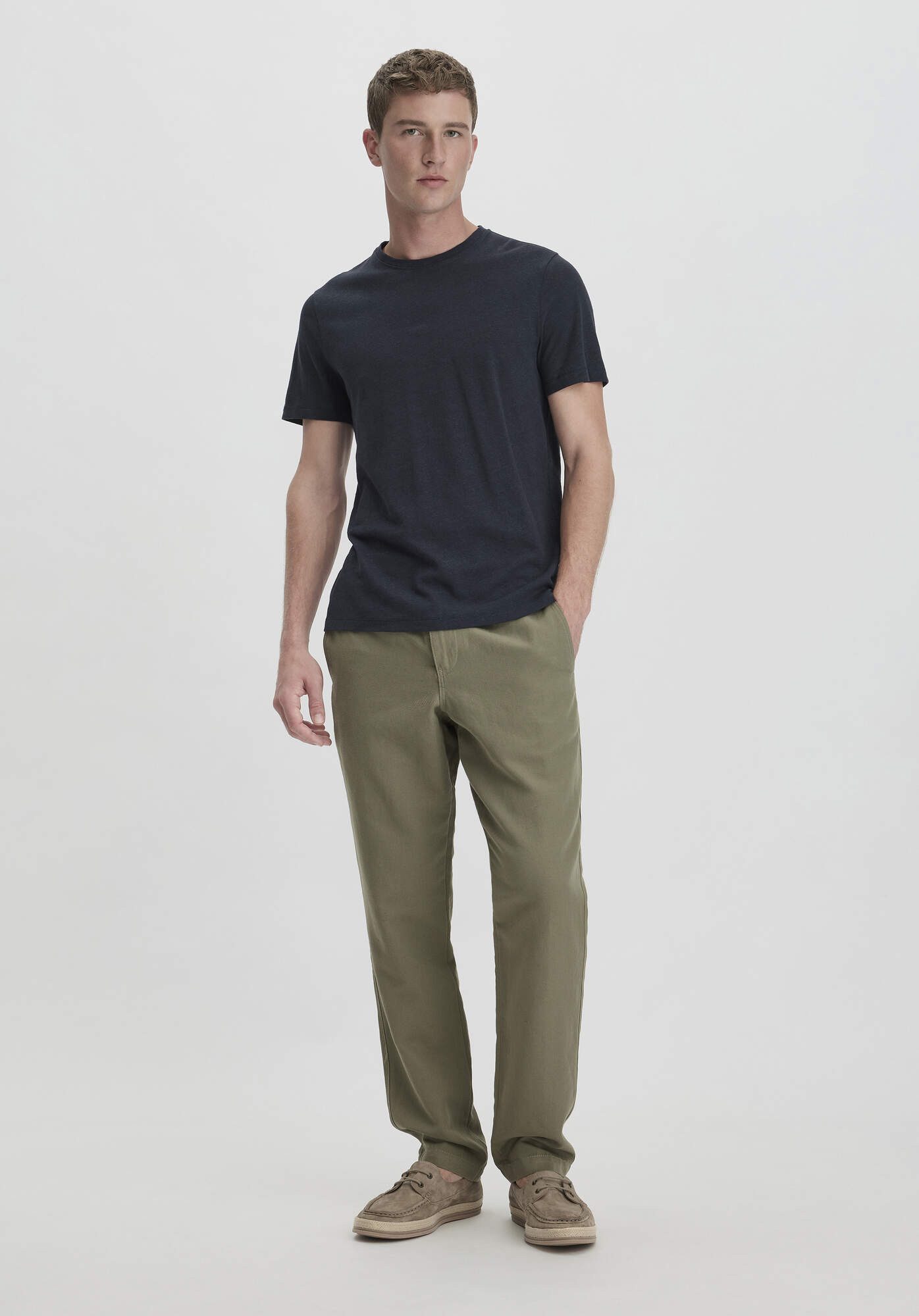 Hessnatur Stoffhose aus Bio-Baumwolle mit Leinen günstig online kaufen