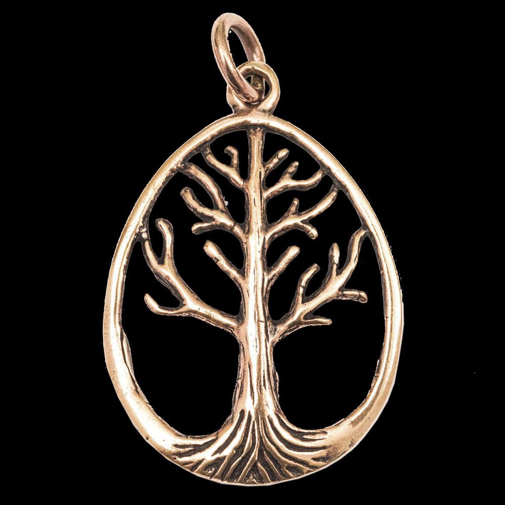 HOPLO Kettenanhänger Anhänger Bronzener Weltenbaum Schmuck - Lebensbaum - 40x23mm