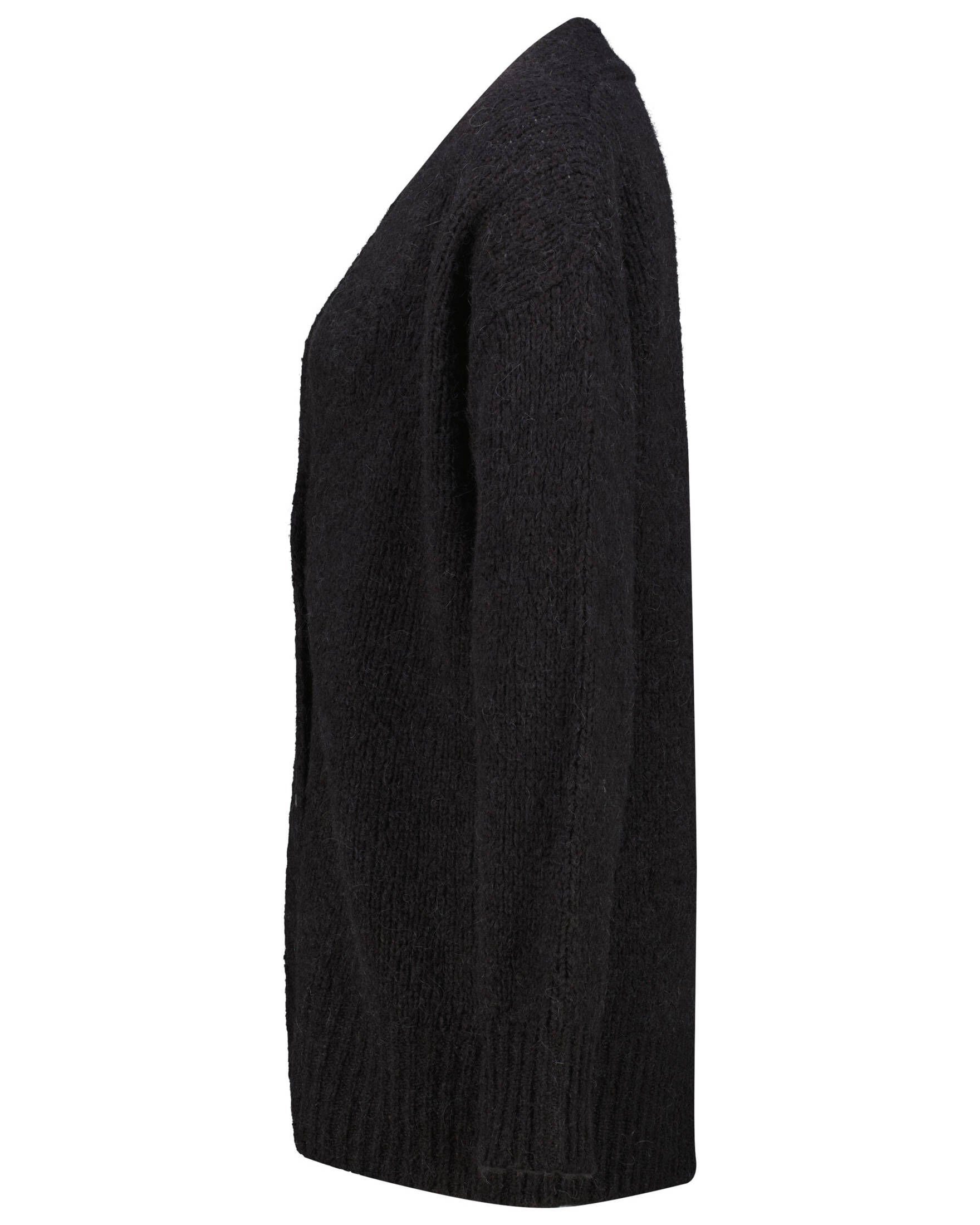 (1-tlg) Cardigan schwarz mit SAMIRENDAN Alpaka und (15) Wolle Damen Strickjacke HUGO
