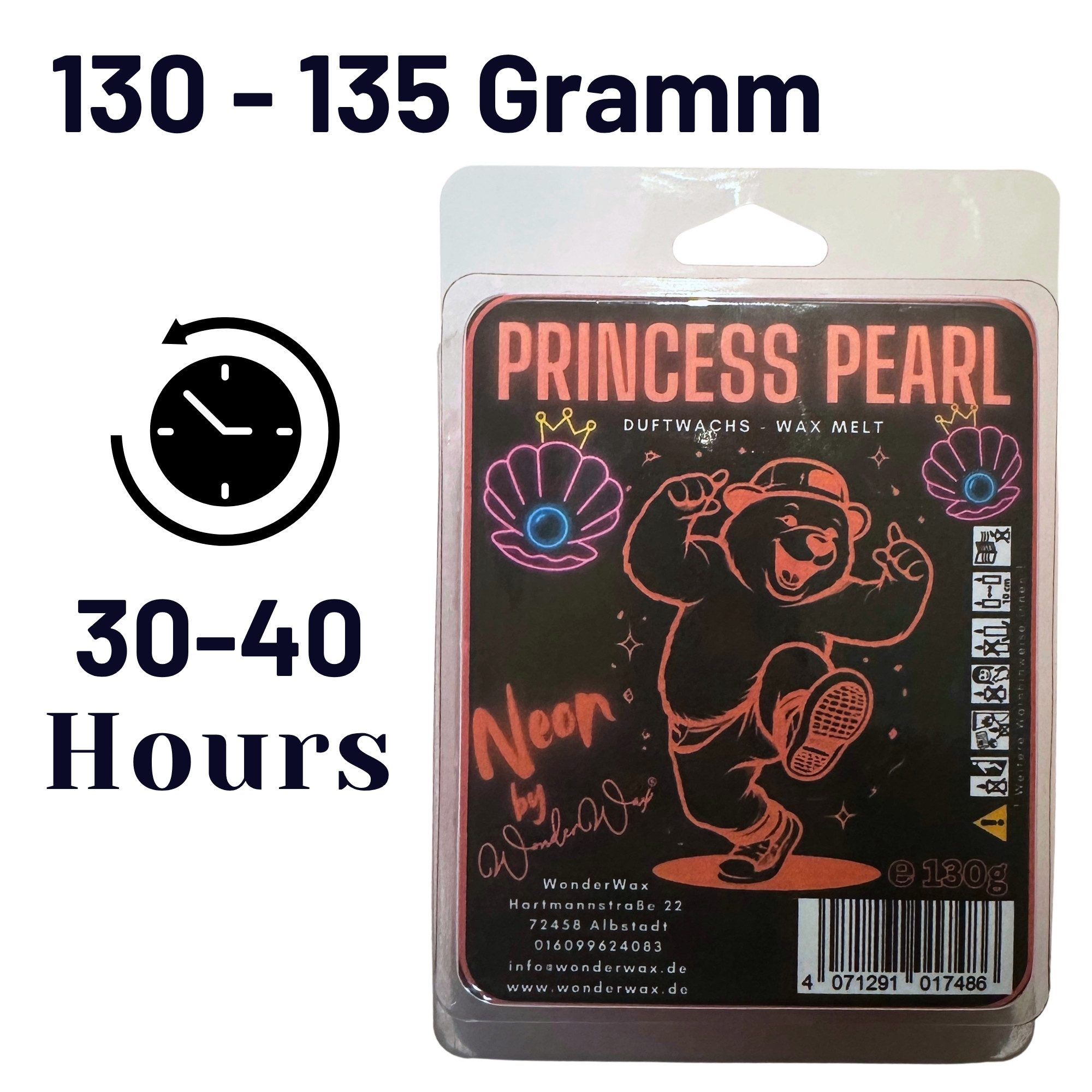 WonderWax Duftwachs WonderWax® Neon Duftriegel 6 x Duftwachs Bären (Princess Pearl), Duftrichtung: Princess Pearl
