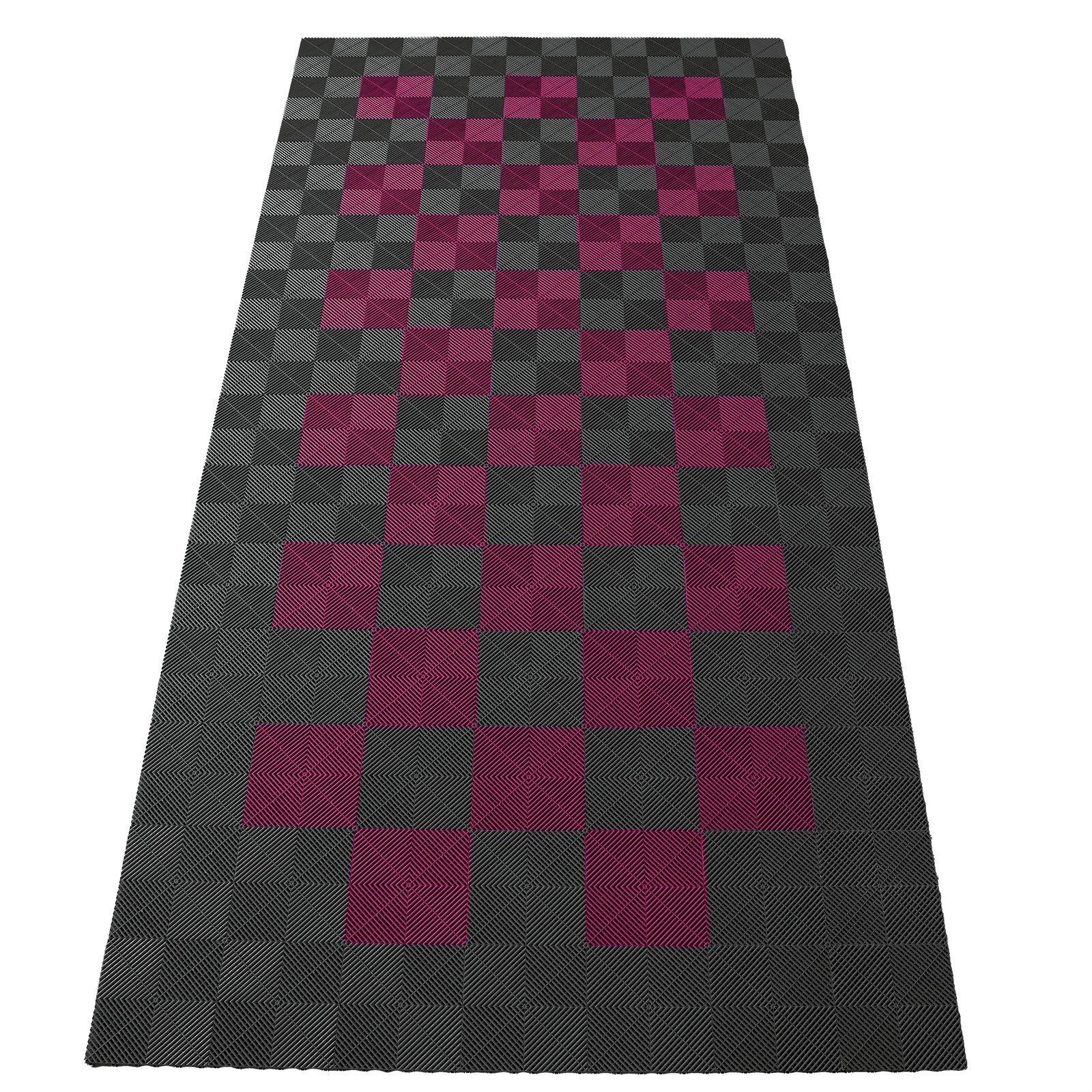 Tenzo-R Bodenfliese Performance Garagenboden Floor 2,8mx5,6m Grau Pink Set2, grau/pink