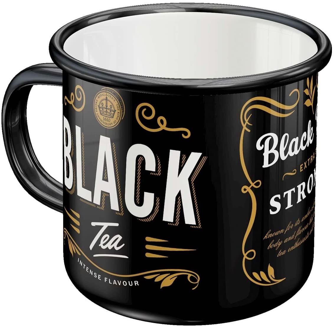 Nostalgic-Art Tasse Emaille-Becher - Home & Country - Black Tea