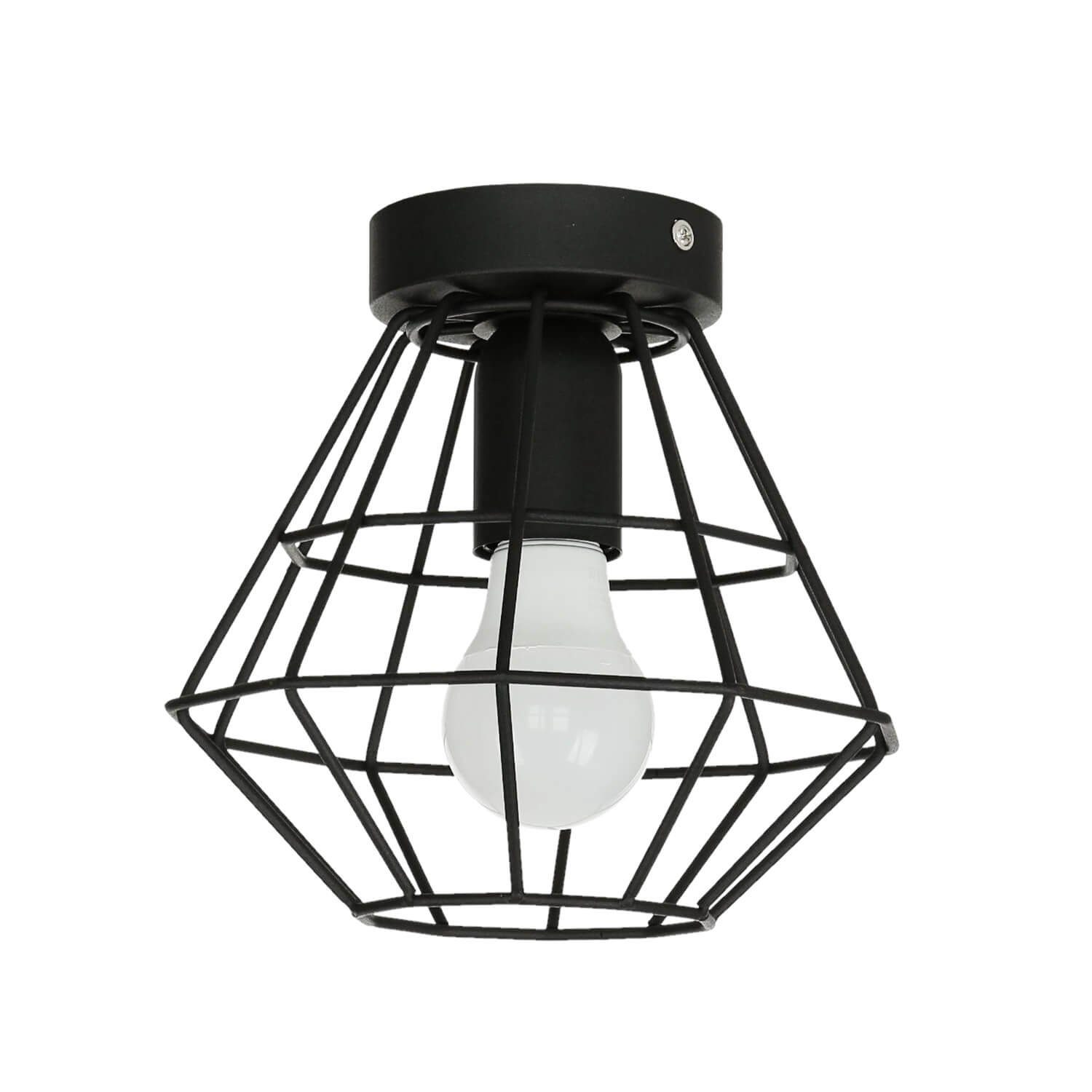 Licht-Erlebnisse Deckenleuchte BRICK, ohne Leuchtmittel, Deckenlampe Schwarz geometrisch E27 Ø 20 cm Metall Modern Beleuchtung