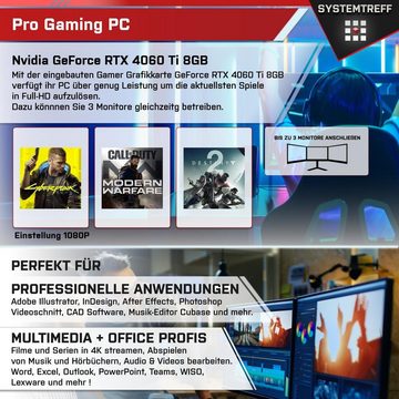 SYSTEMTREFF Gaming-PC (Intel Core i5 14400F, GeForce RTX 4060 Ti, 32 GB RAM, 1000 GB SSD, Luftkühlung, Windows 11, WLAN)
