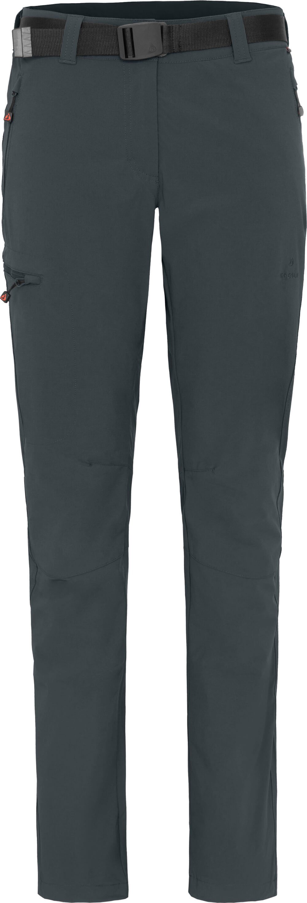 Bergson Outdoorhose TERRA (slim) grau elastisch, Damen Kurzgrößen, Winter-Wanderhose, gefüttert, warm dunkel