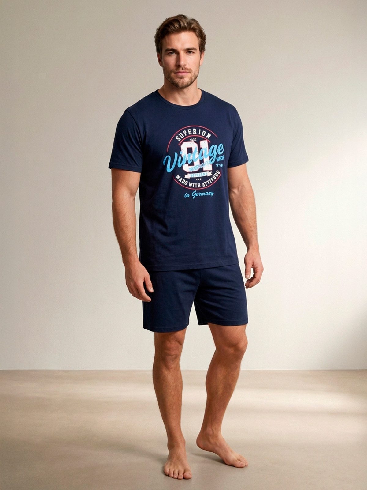 Henry Terre Shorty Pyjama Set Kurz - Paul Vintage