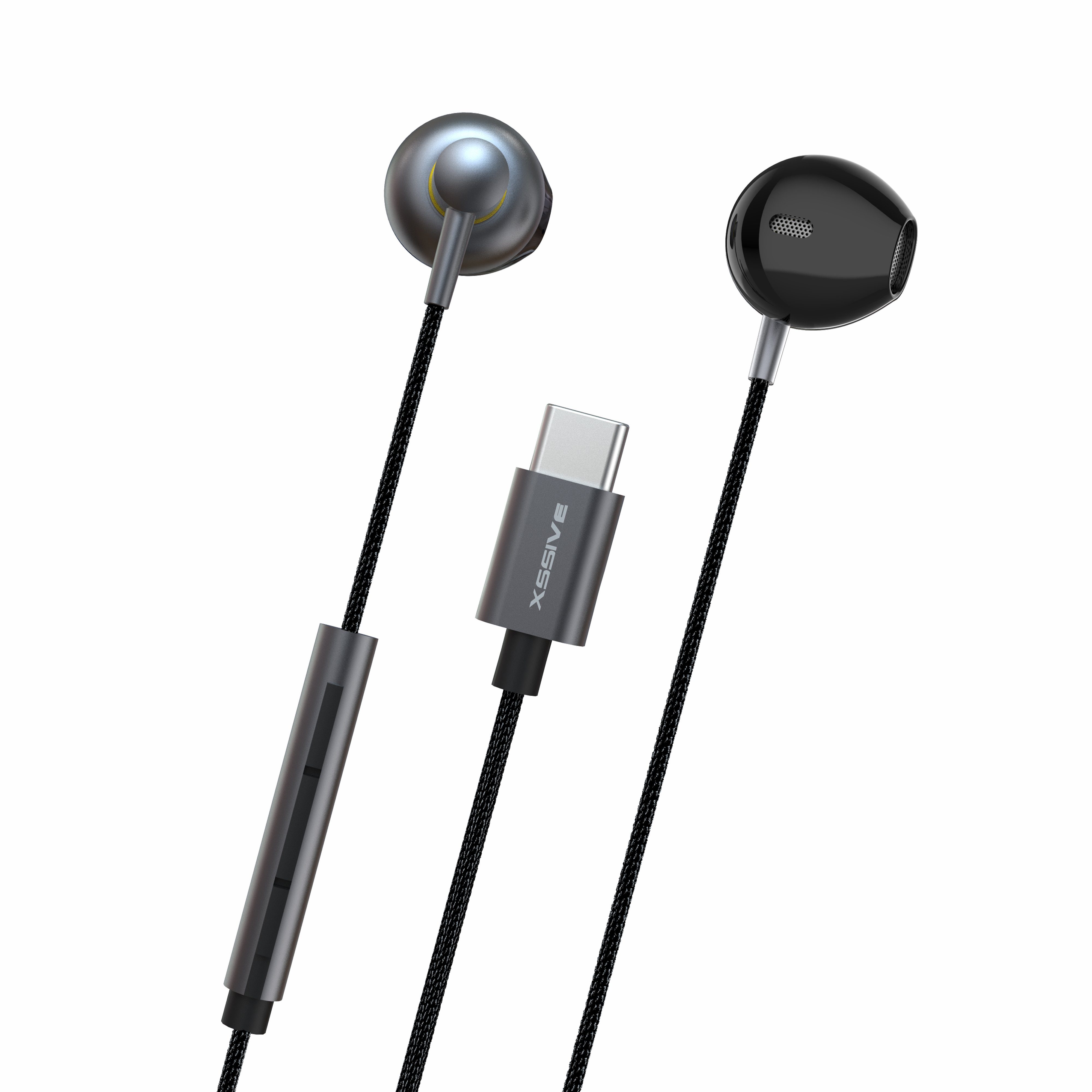 In-Ear Kopfhörer Typ-C Headset mit Mikrofon USB-C Anschluss schwarz In-Ear-Kopfhörer