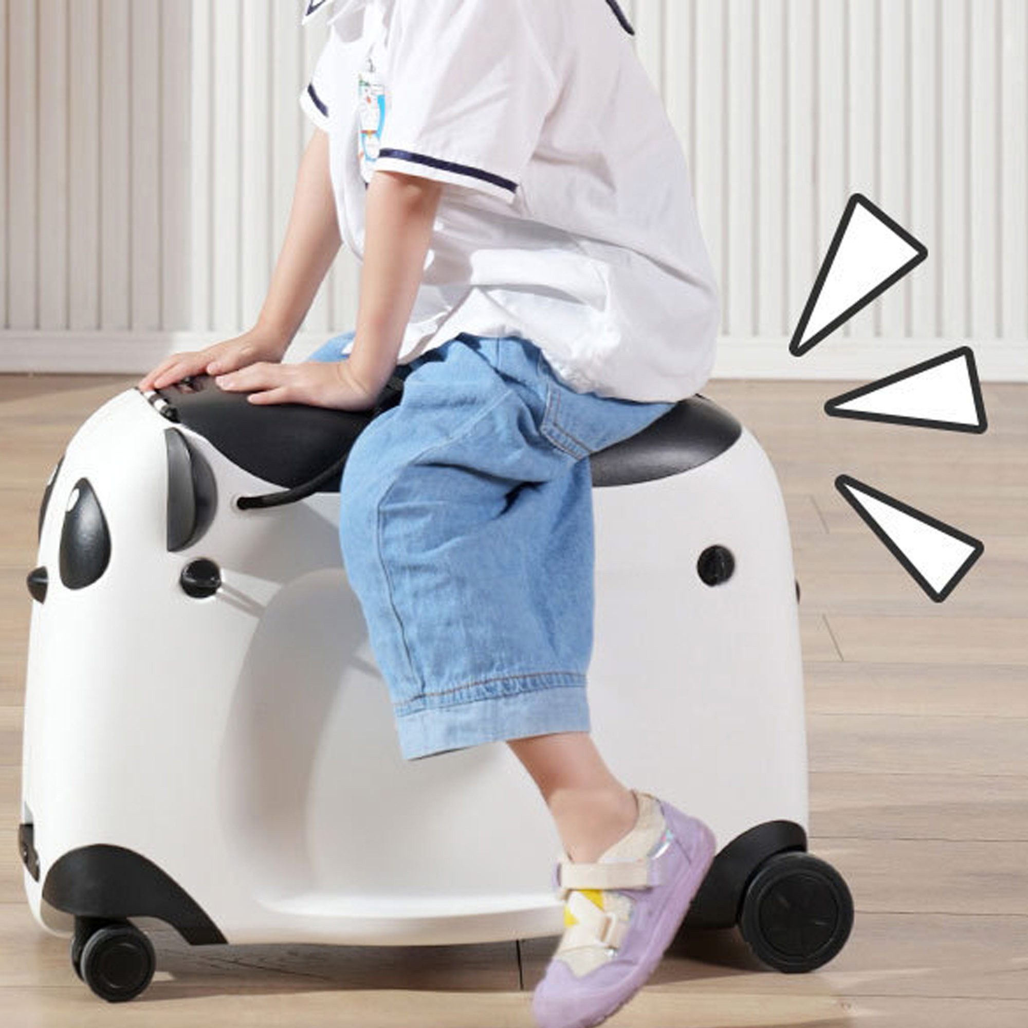Berwin Kinderkoffer Panda Adventure Weiß-Rosa, 4 Rollen