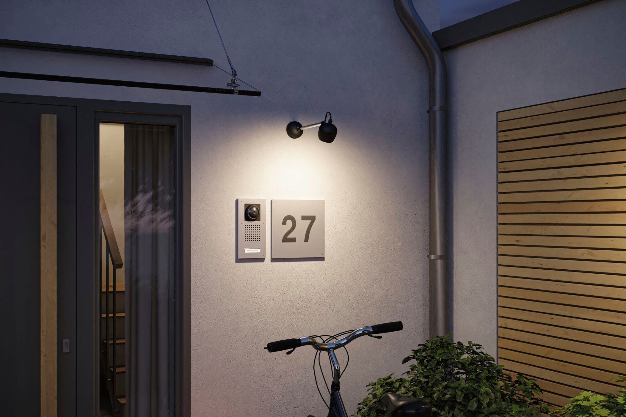 Paulmann LED Gartenleuchte Outdoor Kikolo fest Warmweiß, Wall Insektenfreundlich LED Insect ZigBee, integriert, 230V friendly