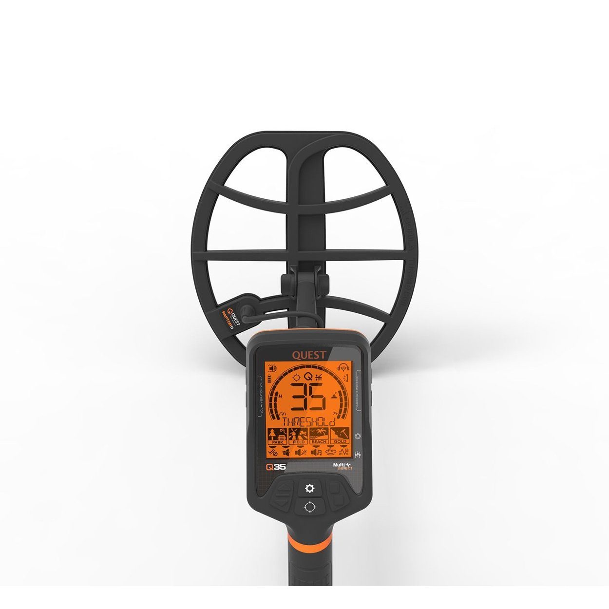 Quest Metalldetektor Q35 + Xpointer Orange