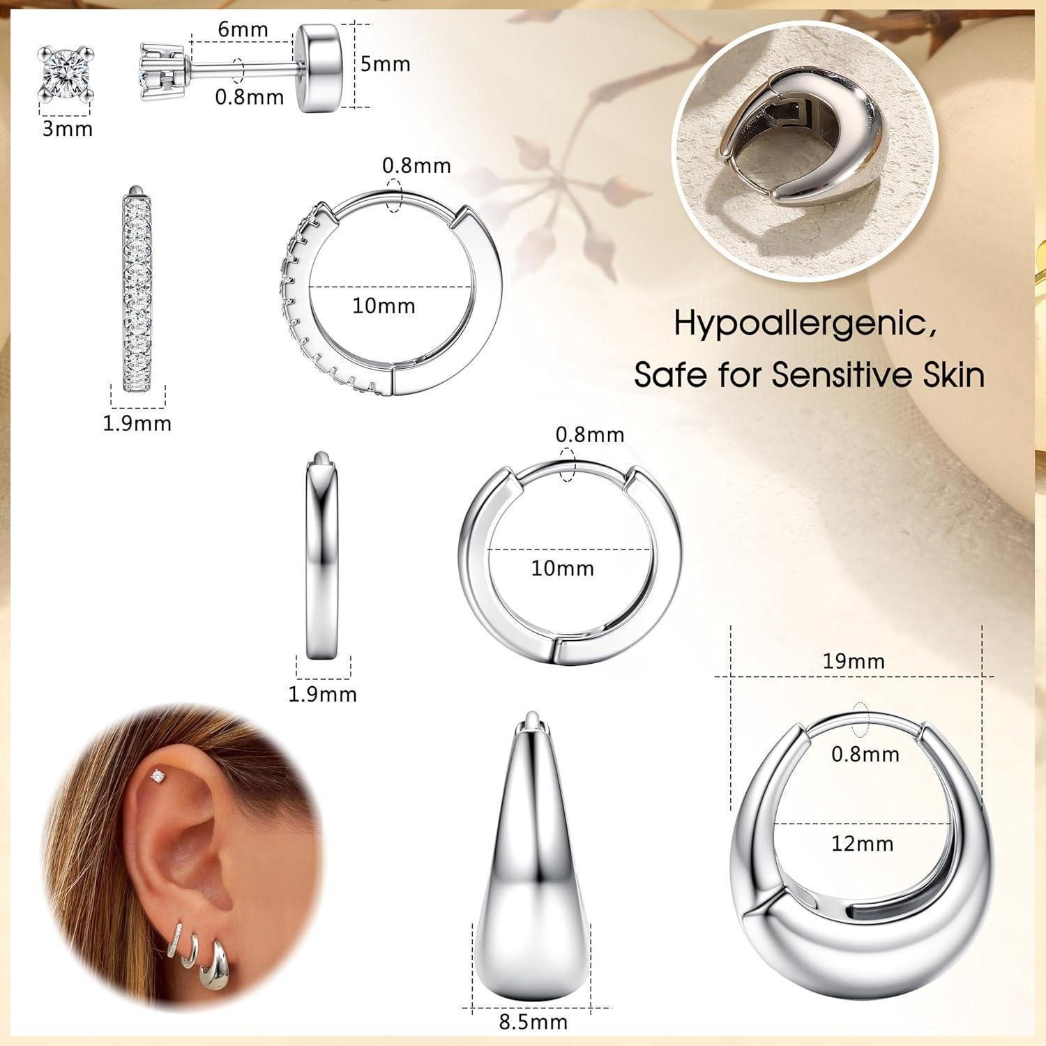 LuxusKollektion Schmuckset Ohrringe Creolen Ohrstecker Damen Gold Silber Di günstig online kaufen