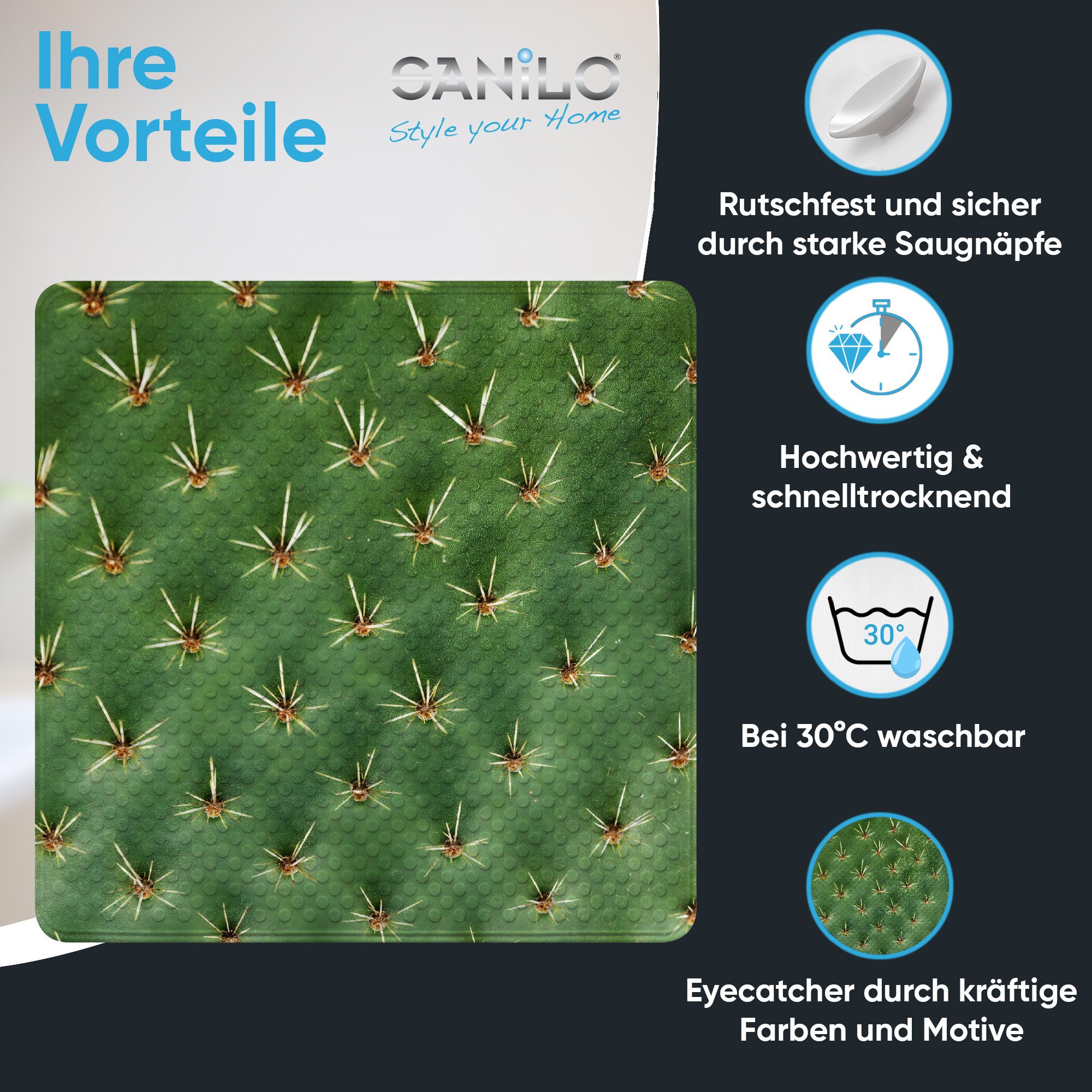 Sanilo Duschmatte Kaktus, rutschfeste & sichere Badematte, hochwertig, mit günstig online kaufen