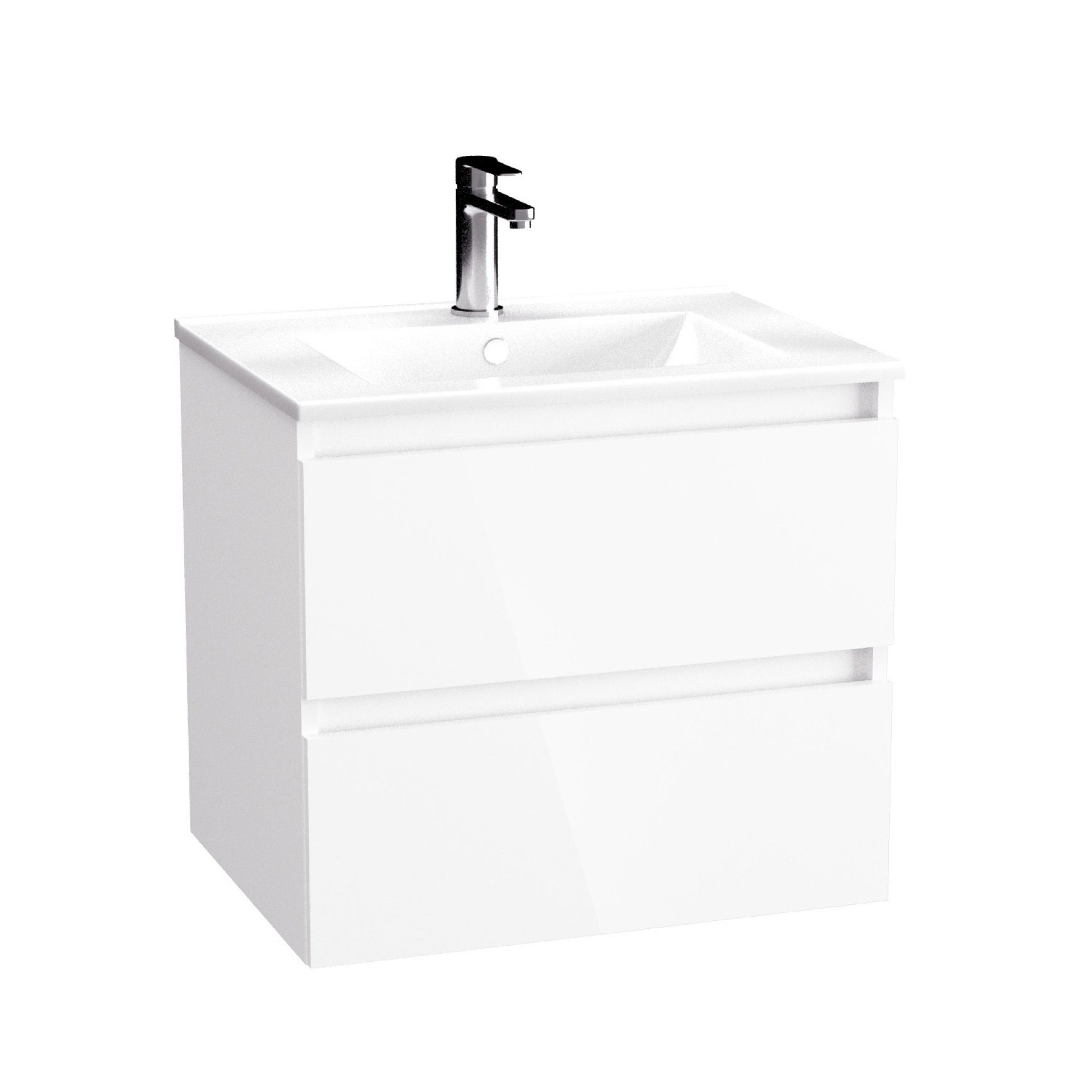 BADEDU Badmöbel-Set Badezimmermöbel-Set, Waschtisch mit Unterschrank, Modernes Design
