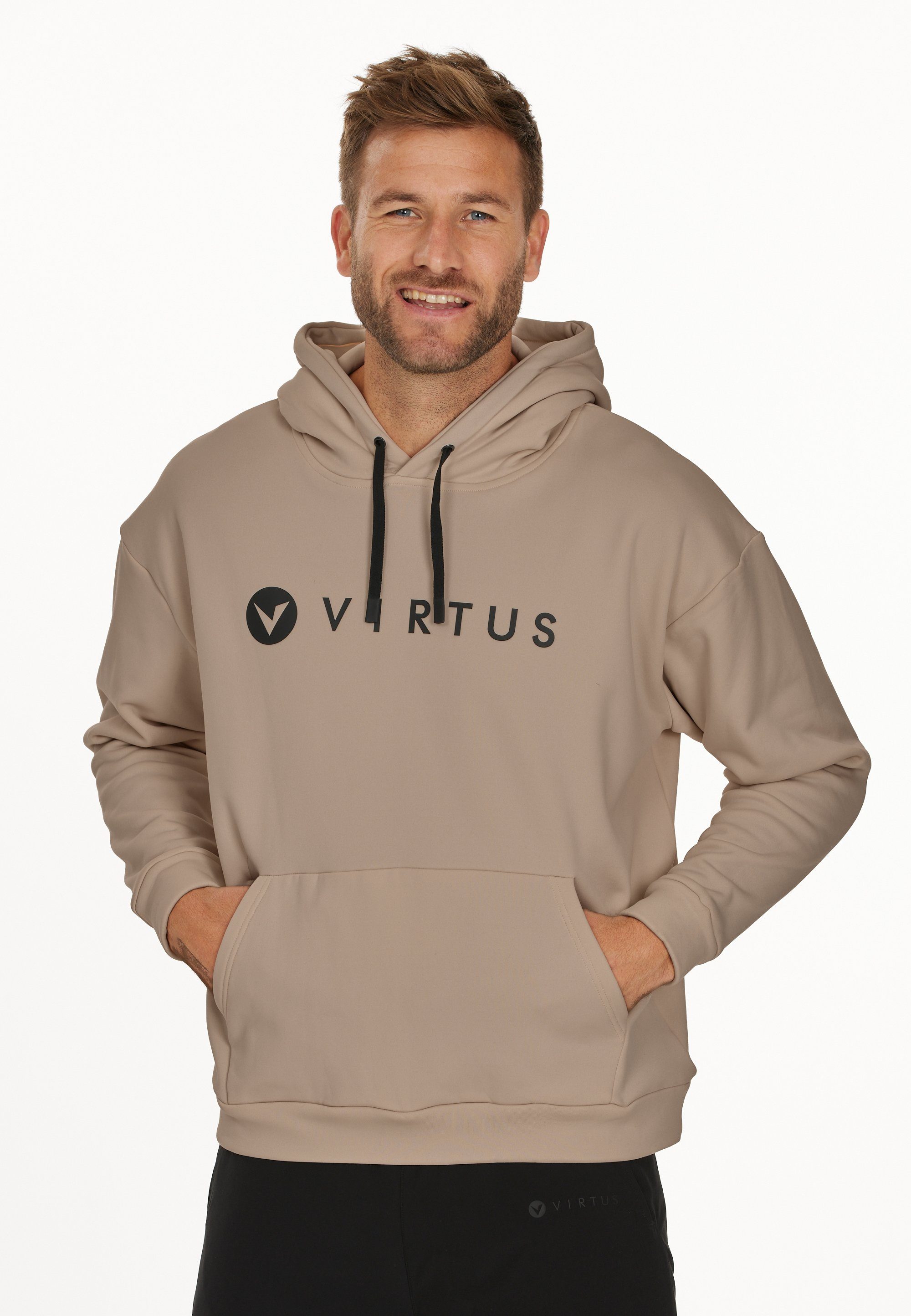 Virtus Sweatshirt Duvallon mit kuscheliger Kapuze mit Kordelzug braun