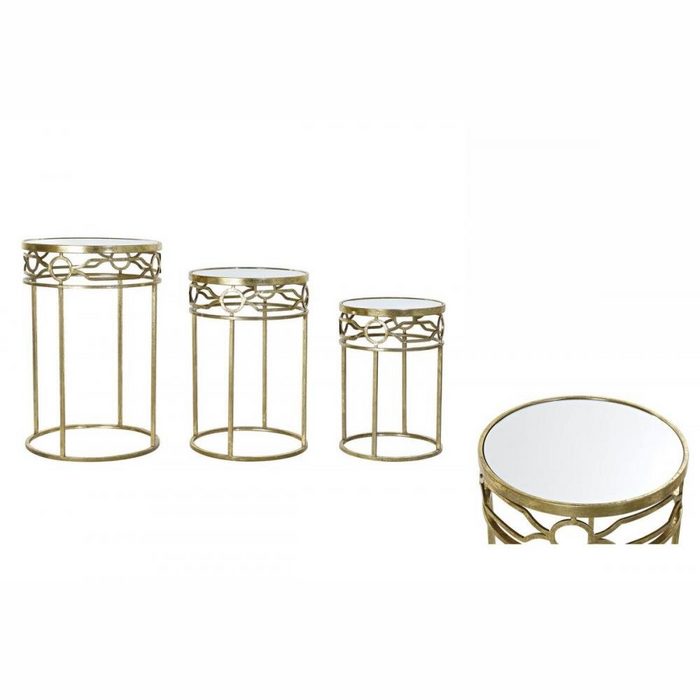 DKD Home Decor Esstisch Set mit 3 Tischen DKD Home Decor Spiegel Golden Metall 46 x 46 x 70 cm