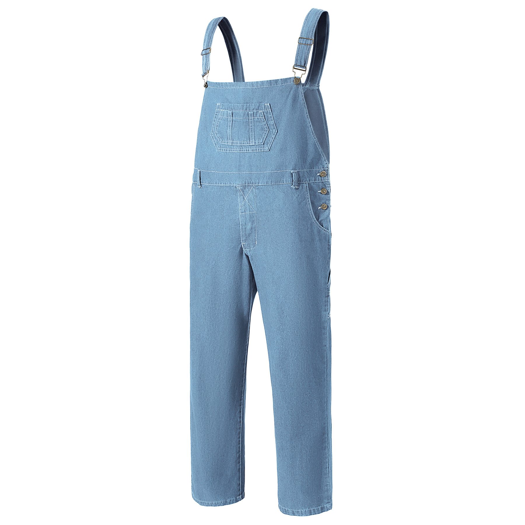 YOUTHUP Jeanslatzhose Herren unifarbige Jeanslatzhose, Overall, lockerer loose fit