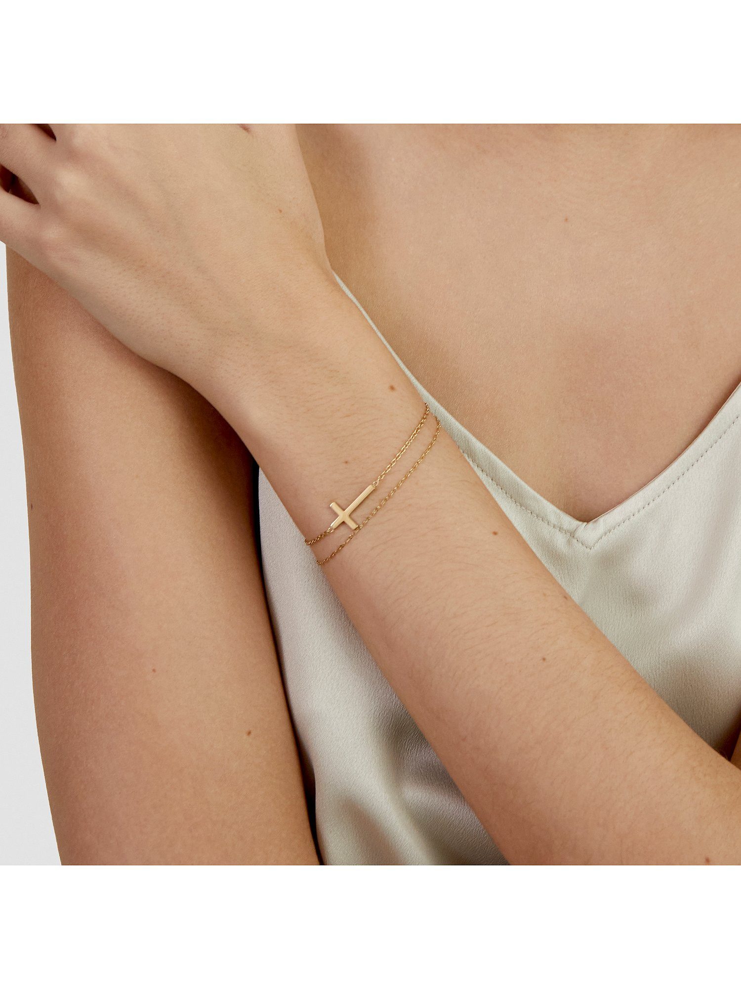 s.Oliver Armband S.Oliver Damen-Armband Edelstahl Kreuz