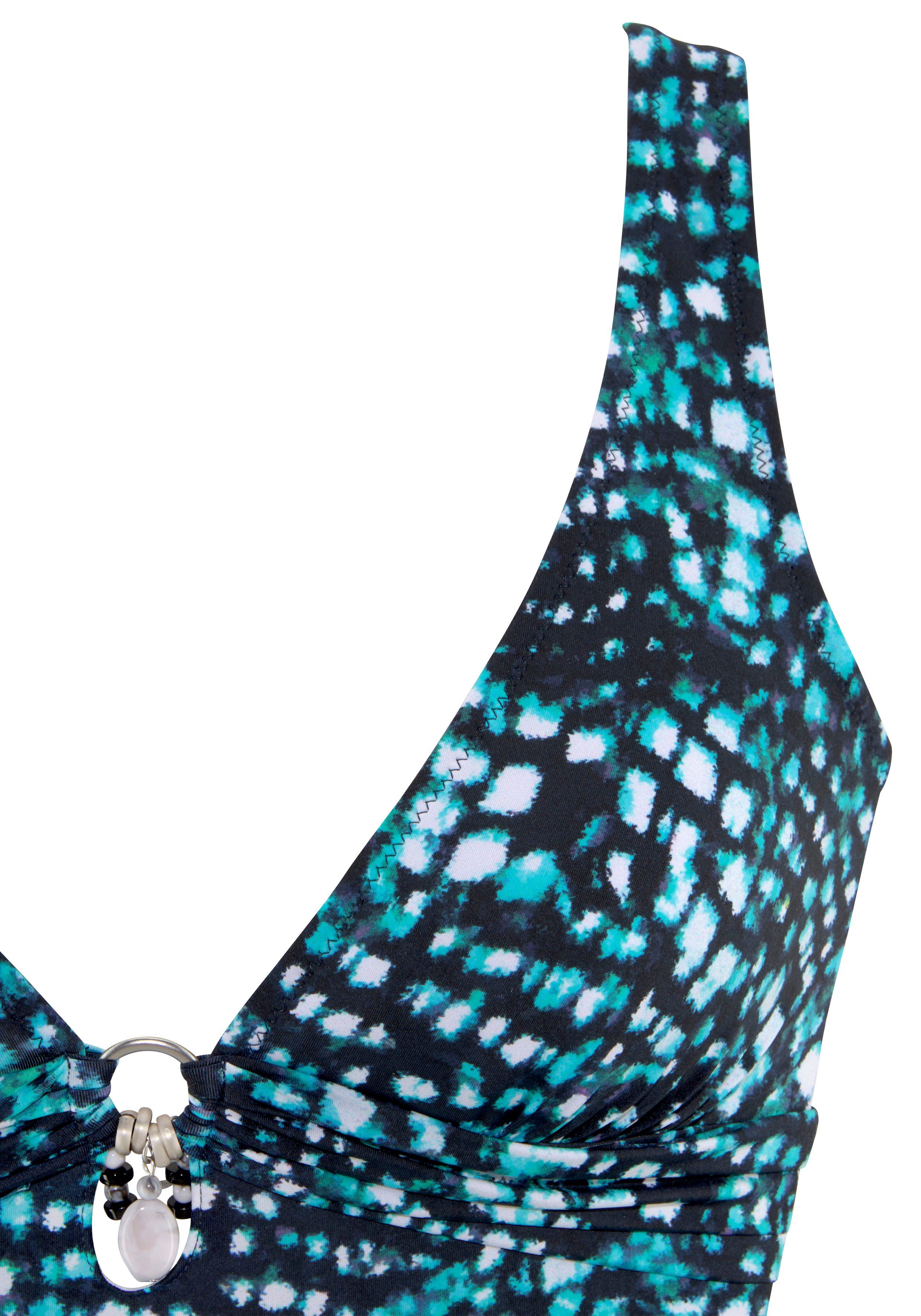 Bruno Banani Badeanzug mit silberfarbenem Accessoire