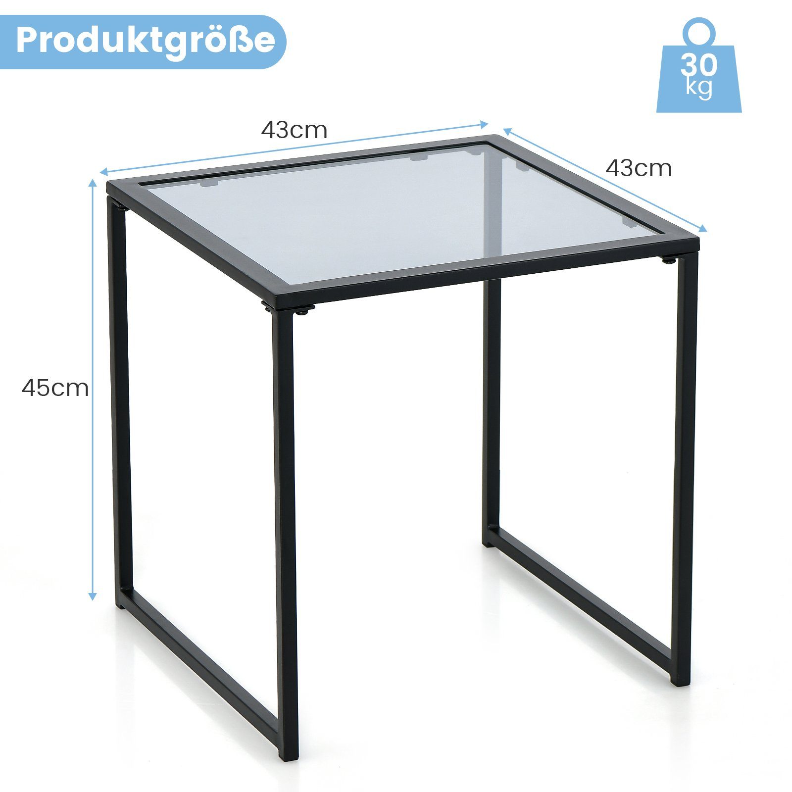 KOMFOTTEU Gartentisch Beistelltisch, aus gehärtetem Glas günstig online kaufen