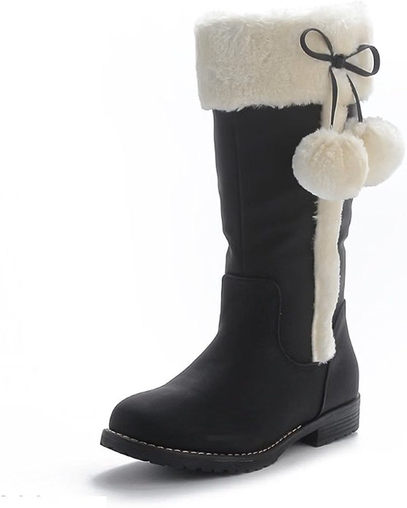 Pogolino BH200 Winterstiefel Damen Stiefel warm gefüttert mit Bommel Winterboots Schnee