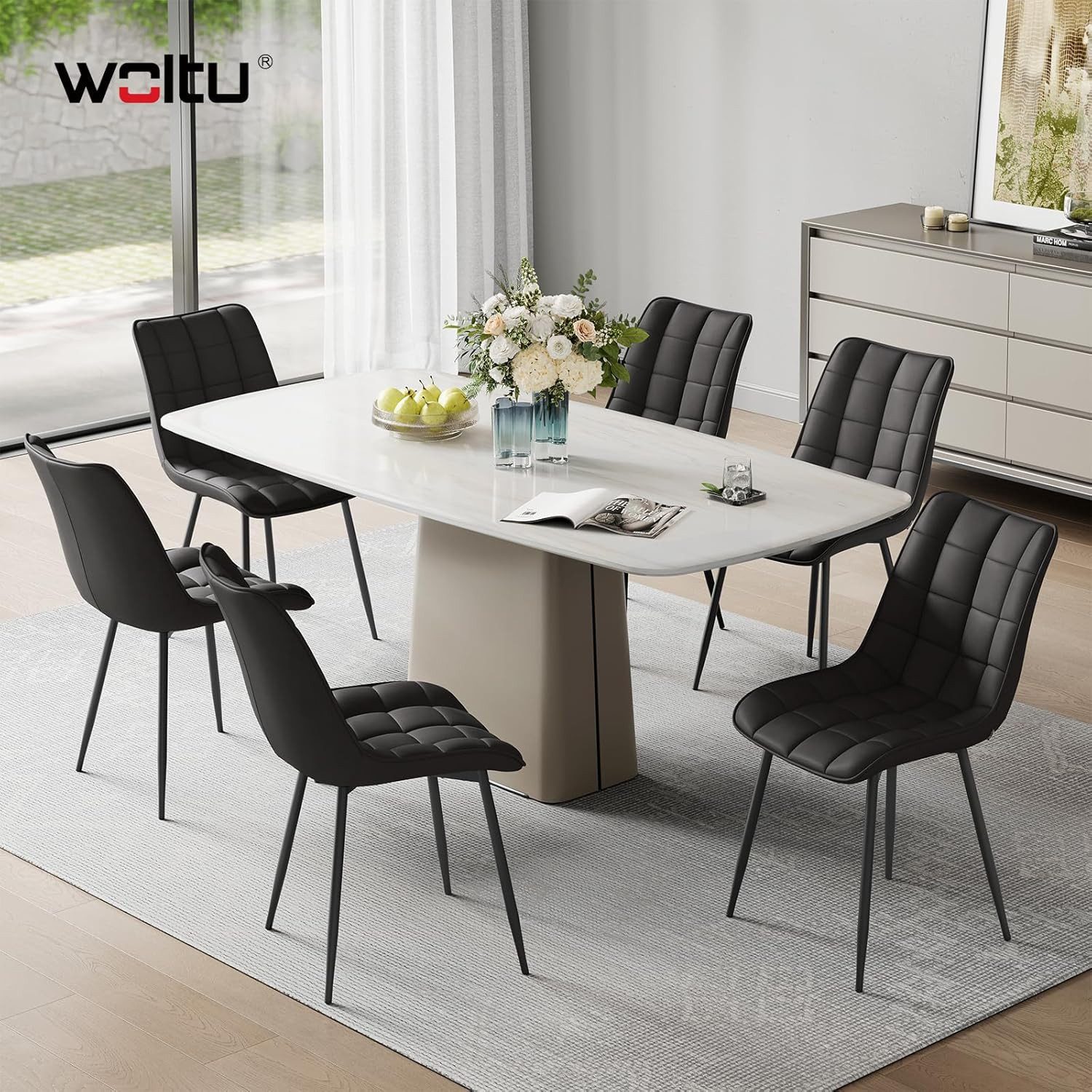 Woltu 4-Fußstuhl (6 St), Polsterstuhl mit Rückenlehne, Gestell aus Metall günstig online kaufen