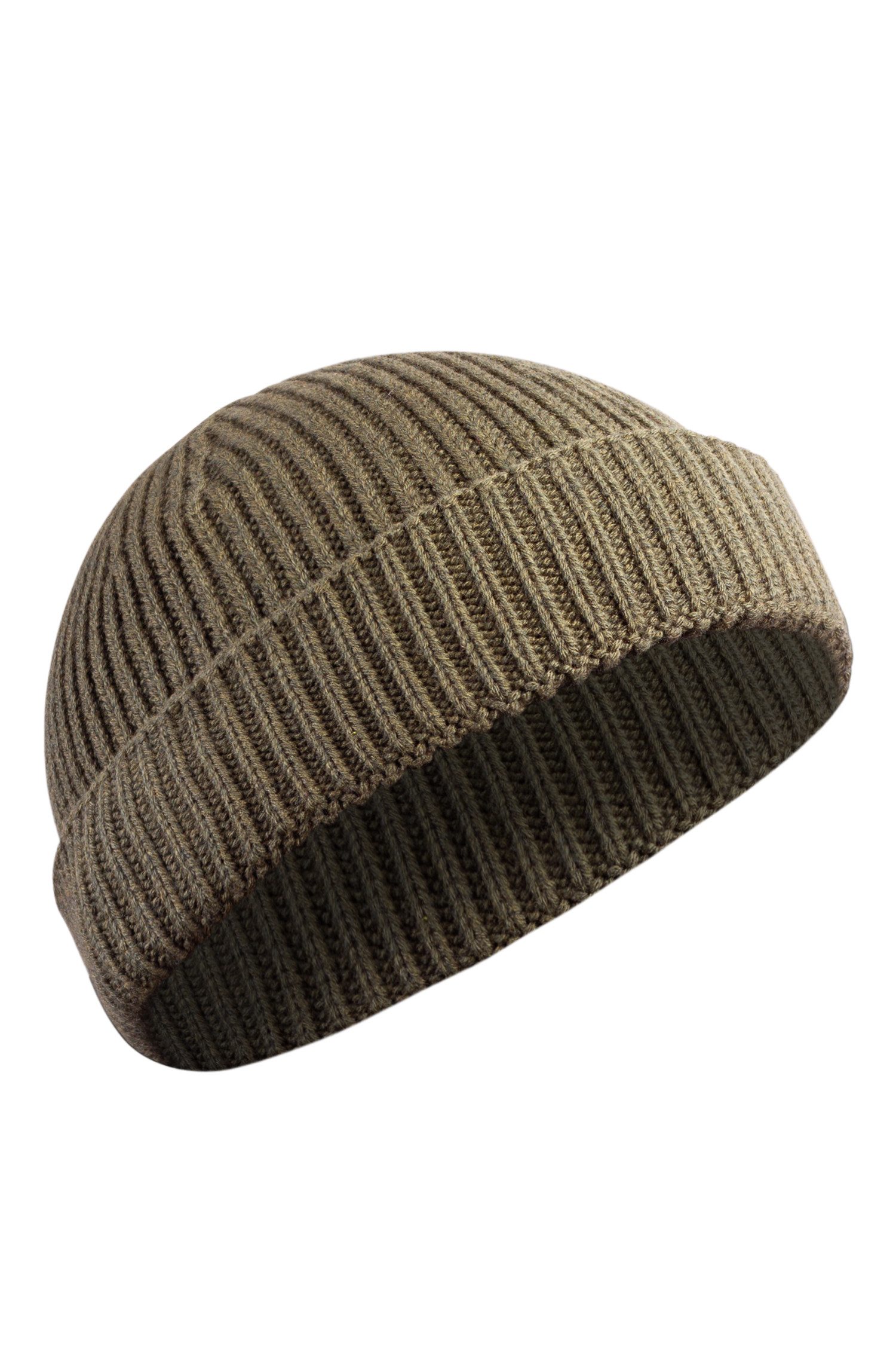 Manufaktur13 Beanie Fishermans Beanie - Strickmütze, Wintermütze, Dockermütze mit Echt-Leder Veredelung