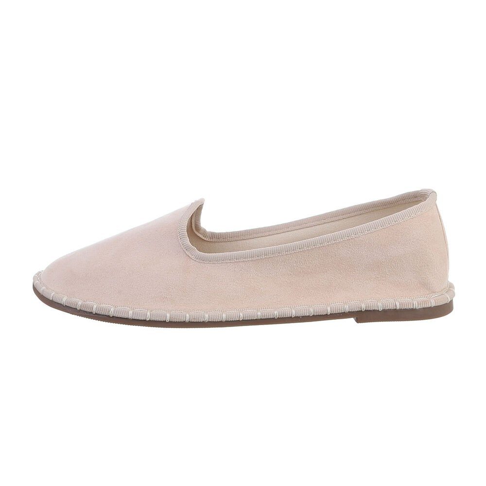 Ital-Design Damen Schlupfschuhe Freizeit Slipper Flach Slipper in Beige günstig online kaufen
