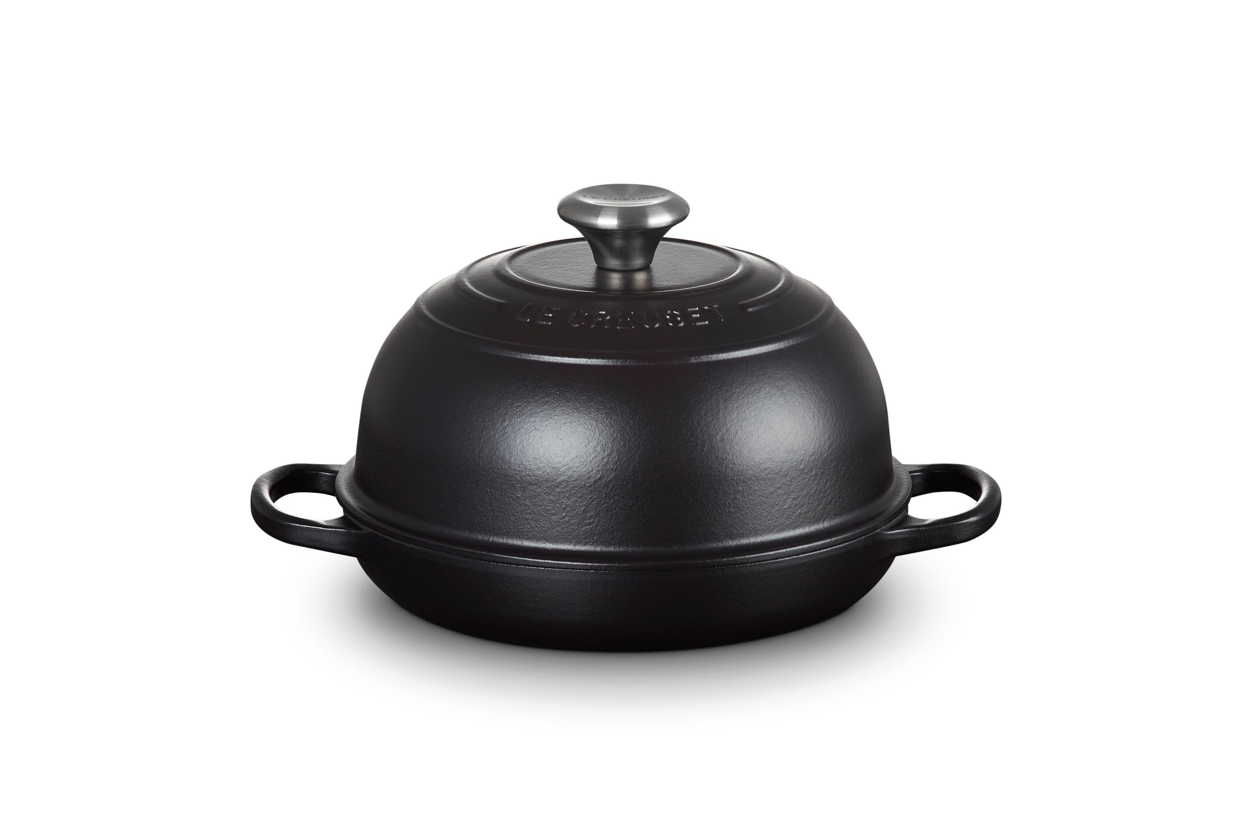 LE CREUSET Bräter Signature Brot Bräter 24cm, Gusseisen, Rund, Ø 23,9 cm, 3,5 l, 4,84 kg, Schwar Matt, 21301240000430