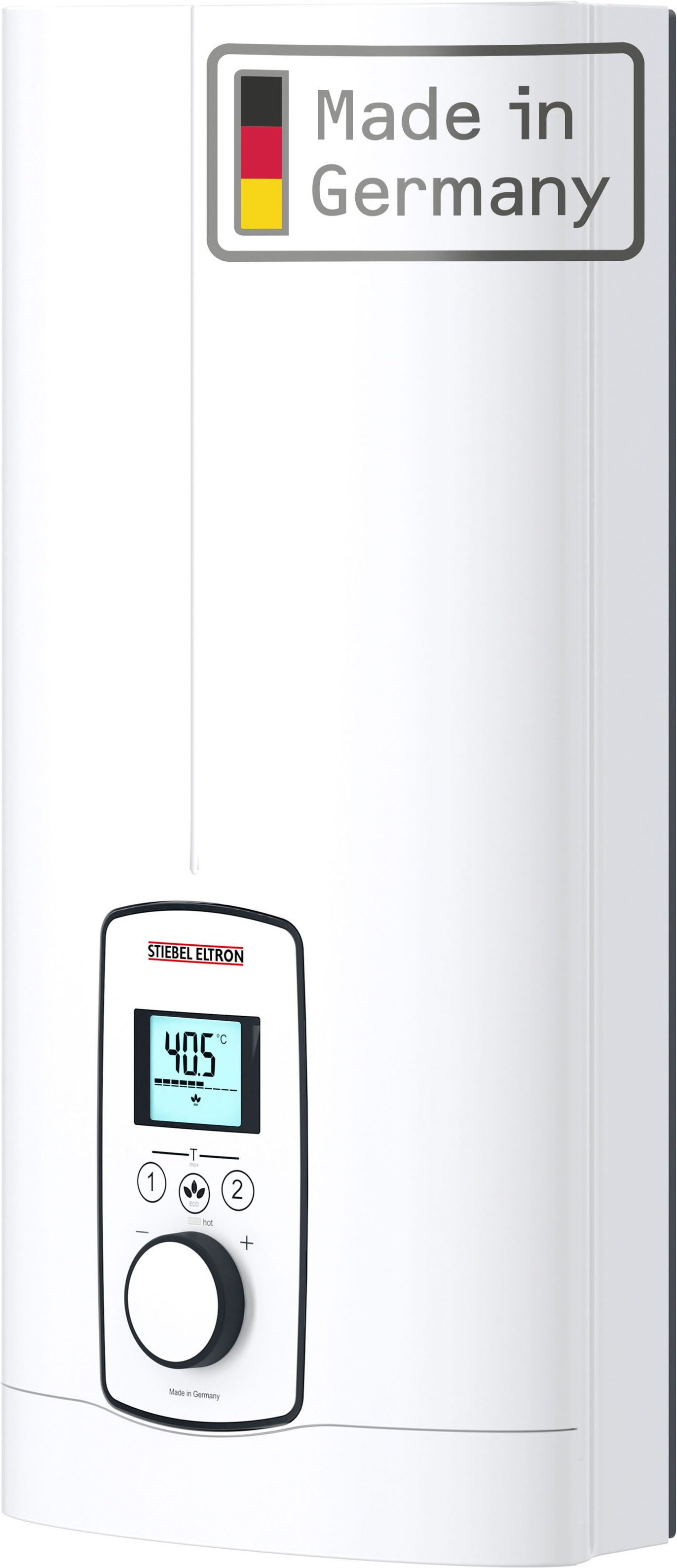 STIEBEL ELTRON Komfort-Durchlauferhitzer DEL 18/21/24 Plus, gradgenaue Temperaturwahl, elektronisch, min. 20 °C, max. 60 °C, 3i Technologie für konstante Warmwassertemperatur, LC-Display